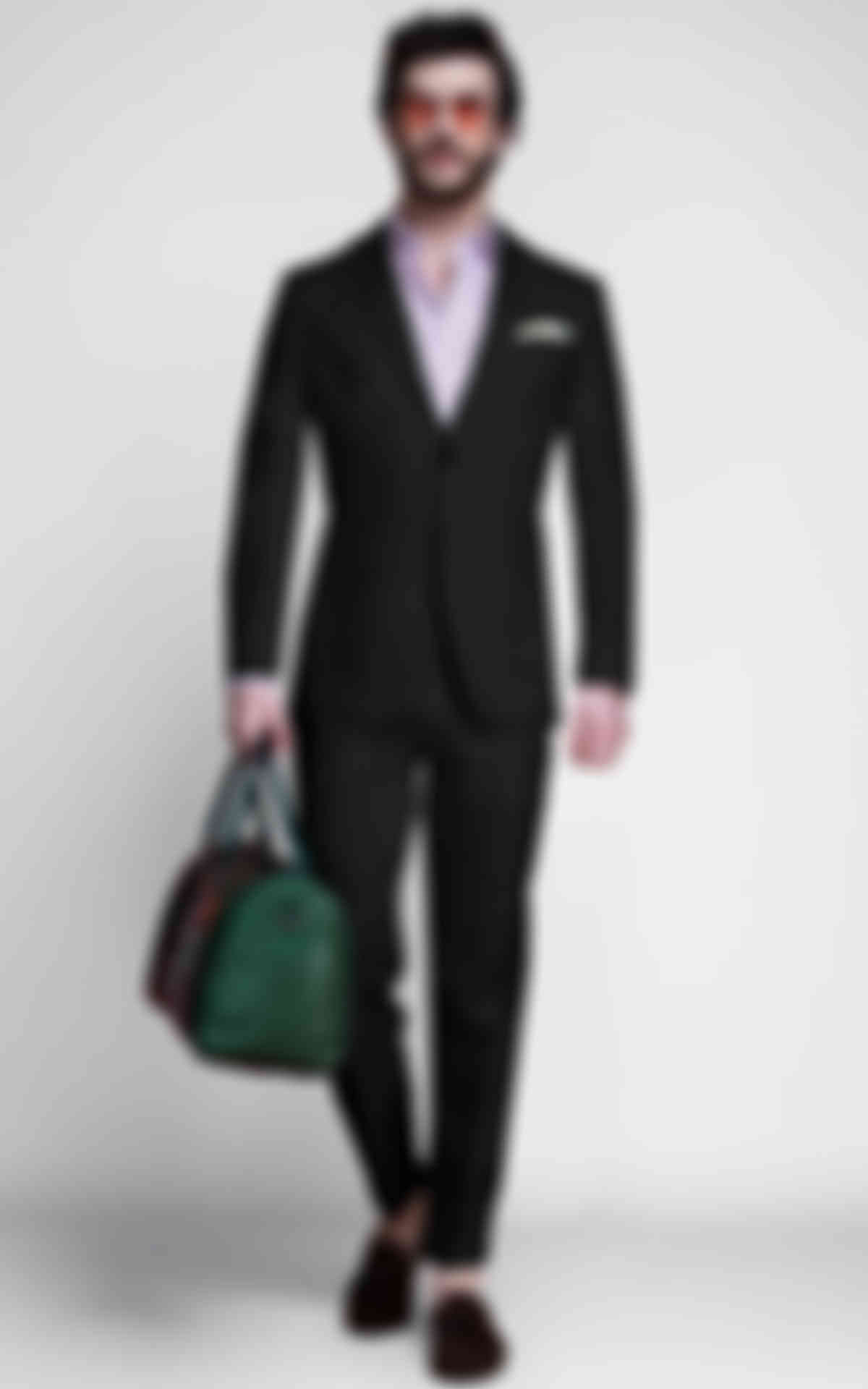 Miami Black Linen Suit