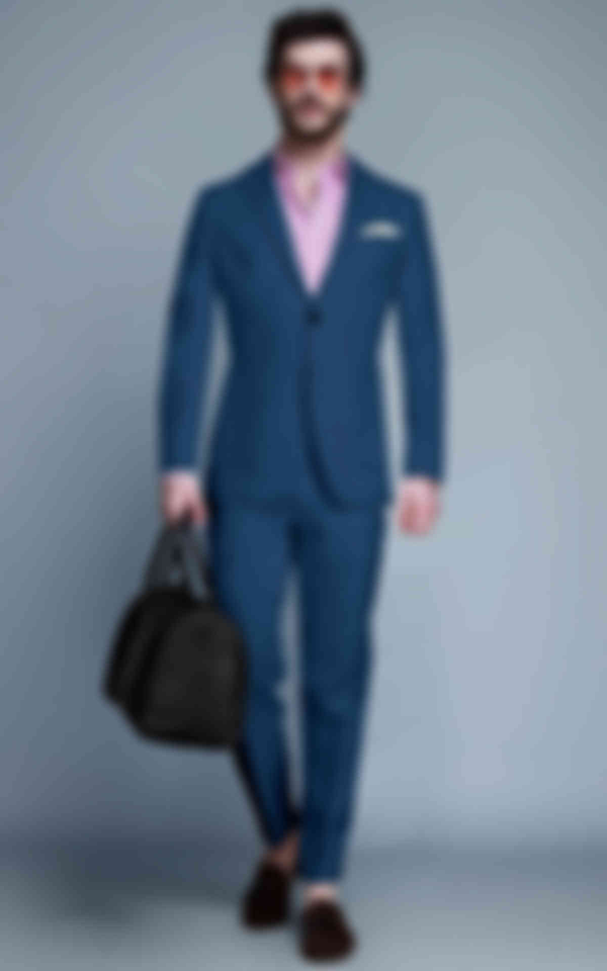 Dusty Blue Linen Suit
