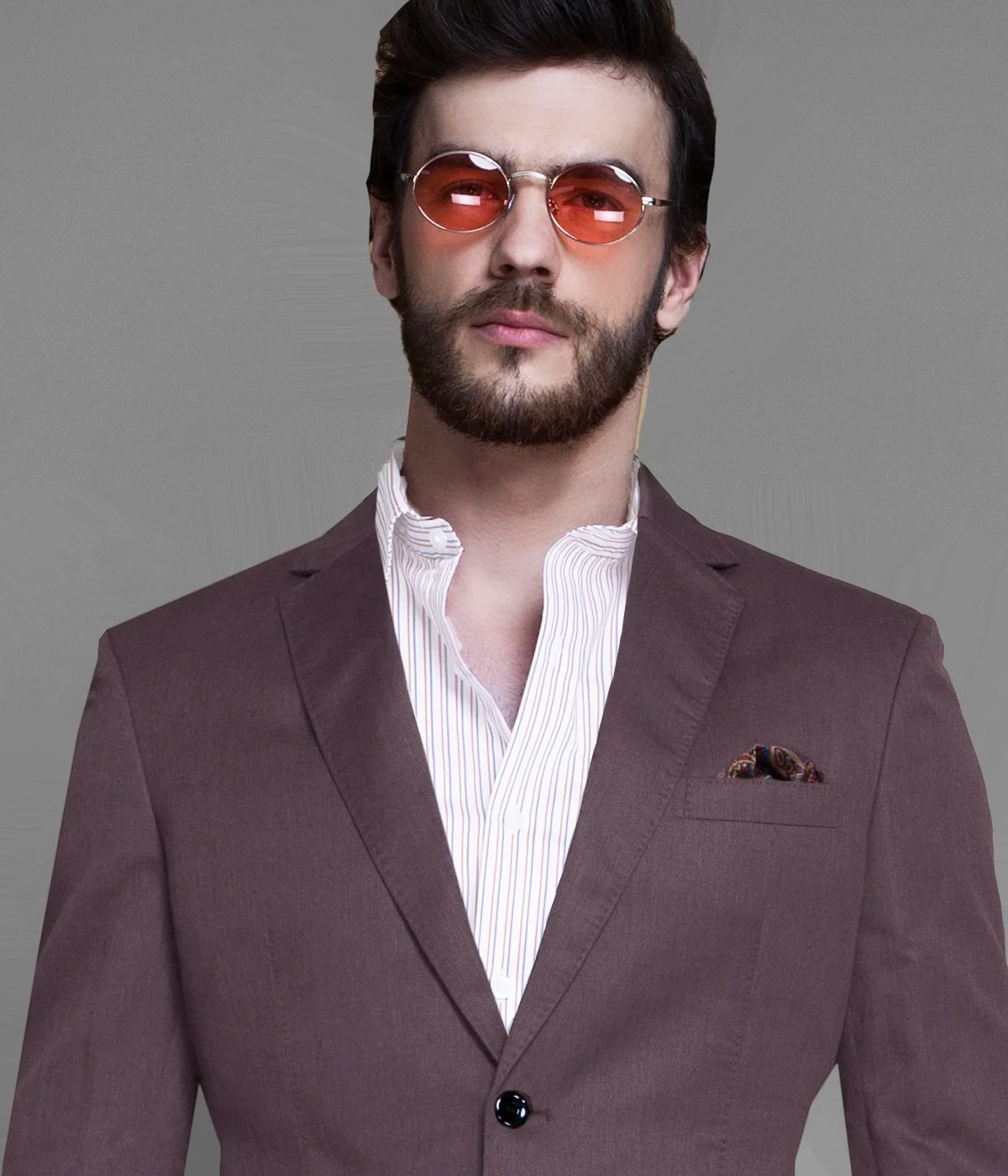 Earthy Purple Linen Suit-1