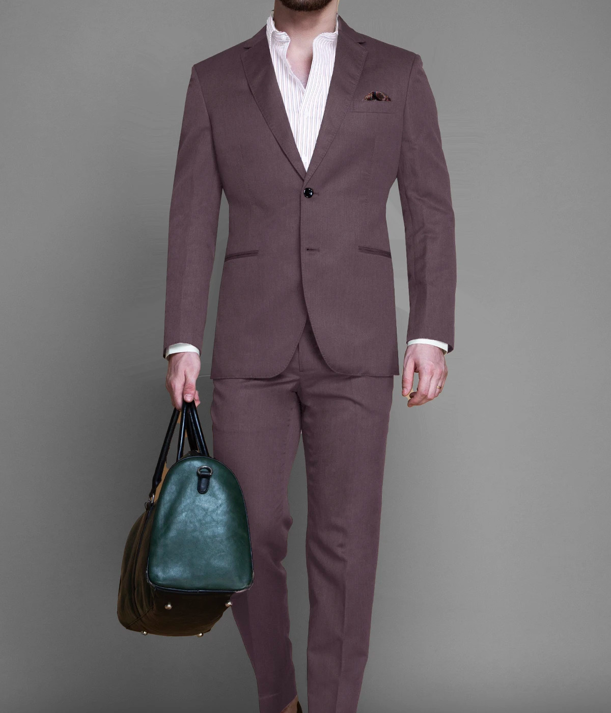 Earthy Purple Linen Suit- view-2