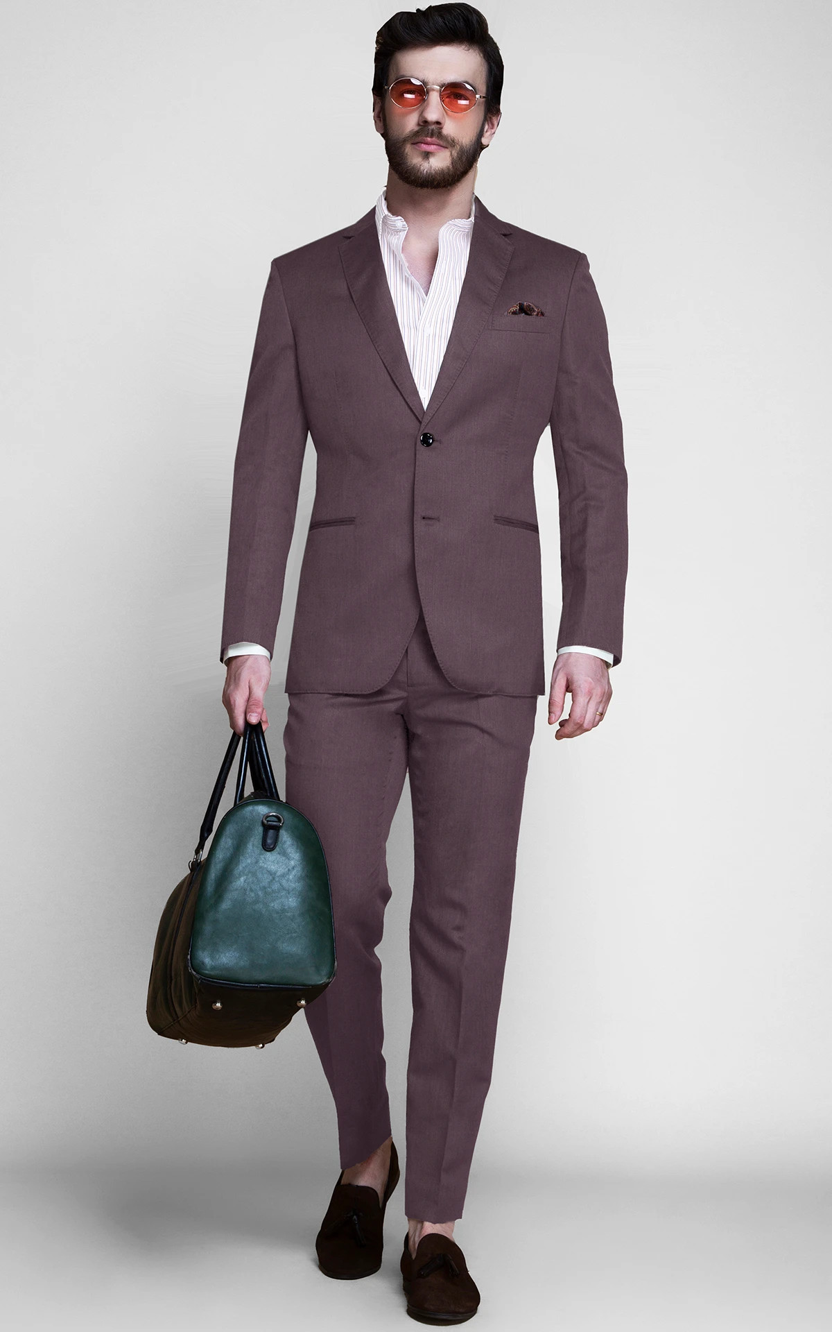 Earthy Purple Linen Suit