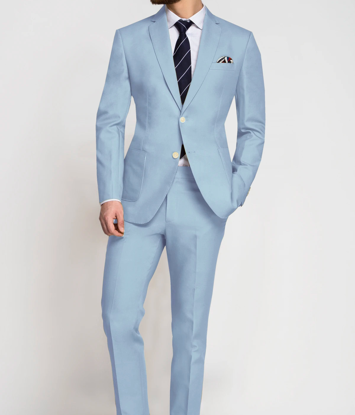 Carmel Light Blue Vegan Suit - Hangrr