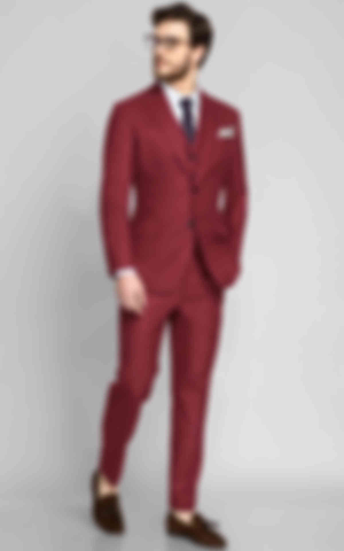 California Cherry Red Wool Suit