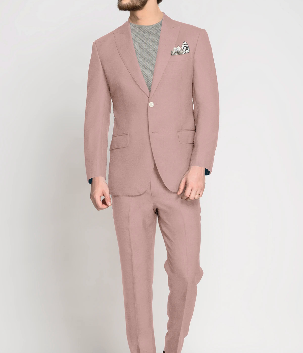 Pastel Rose Pink Wool Suit- view-2