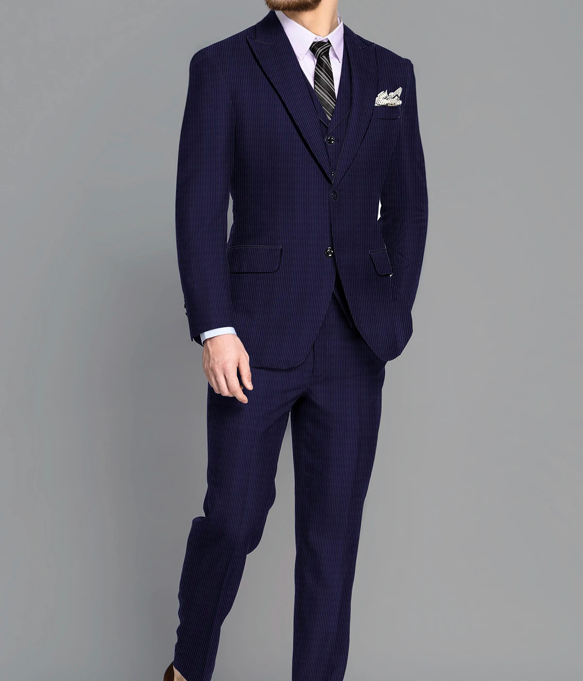 Tokyo Navy Micro-Stripe Suit- view-2