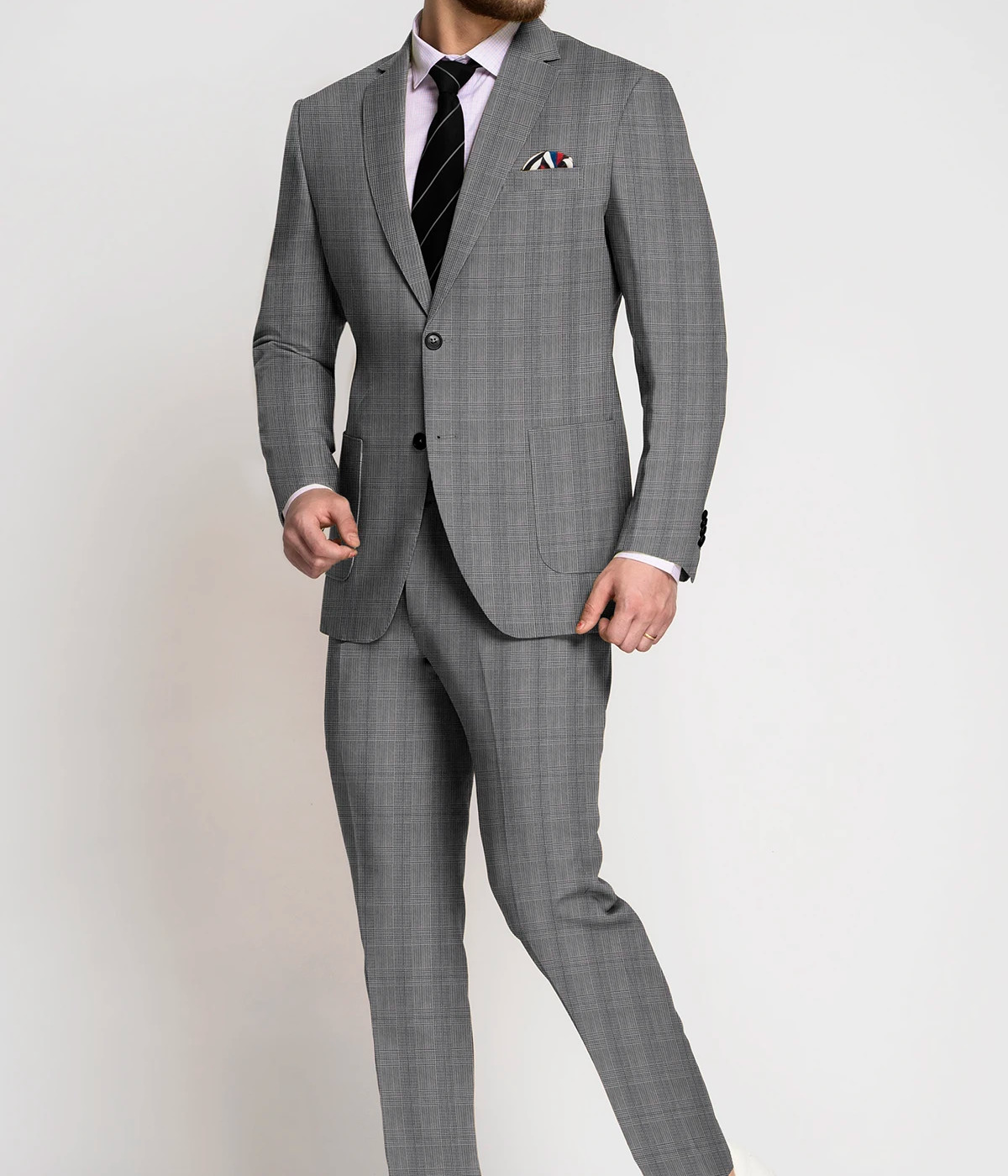 Austin Gray Plaid Houndstooth Suit- view-2