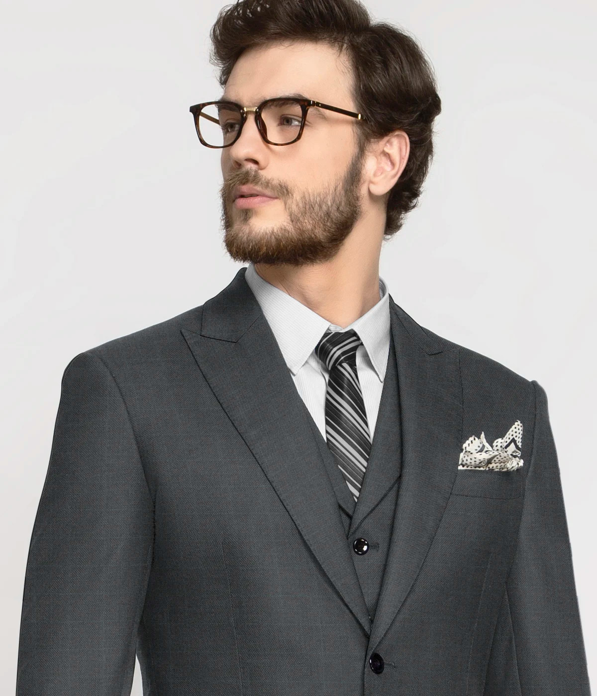 Portland Gray Blue Checks Suit-1