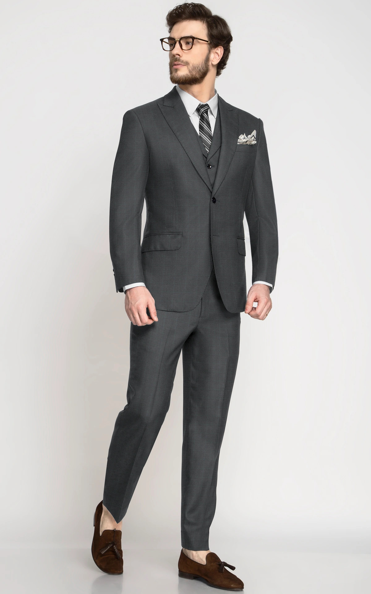 Portland Gray Blue Checks Suit - Hangrr