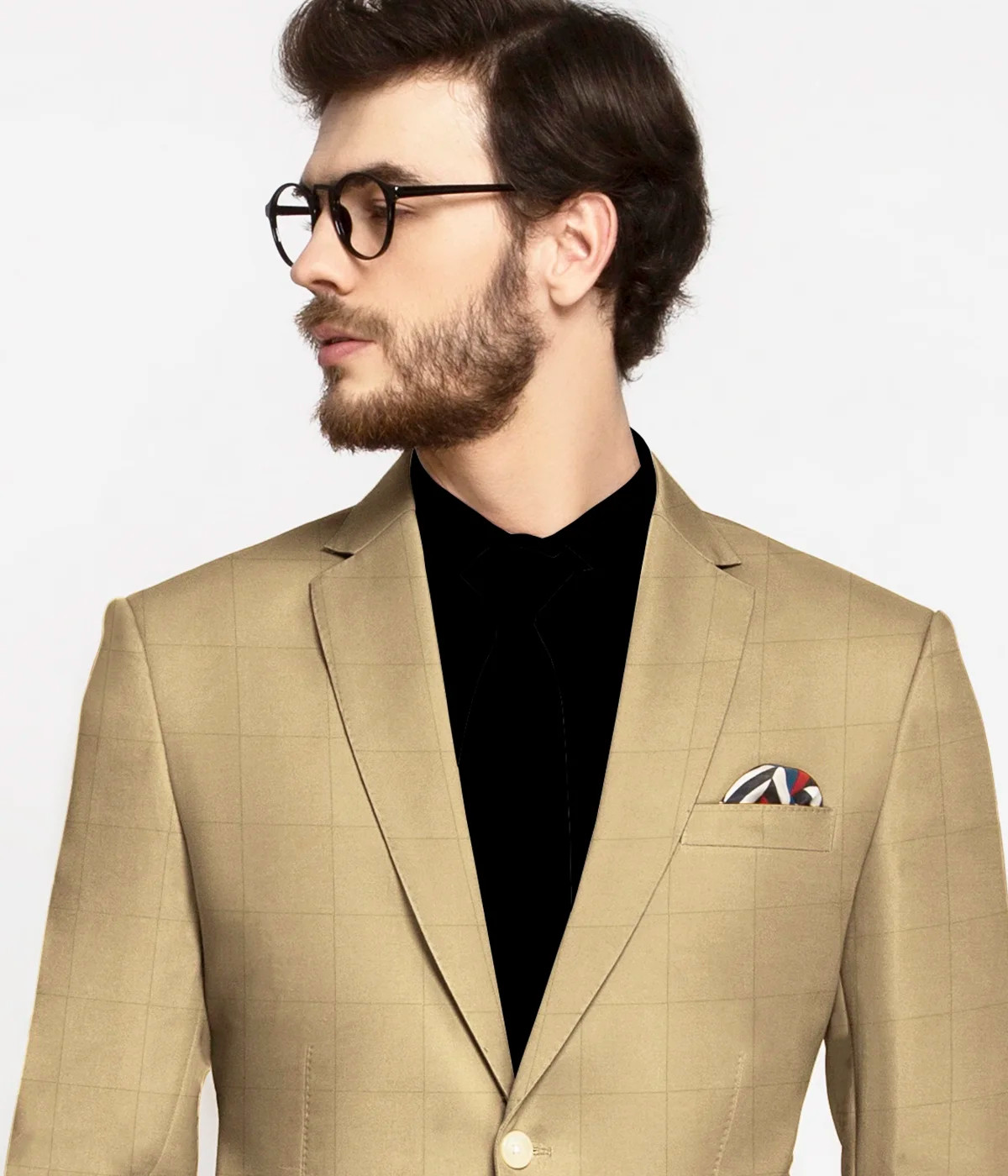 Yuma Sand Windowpane Vegan Suit-1