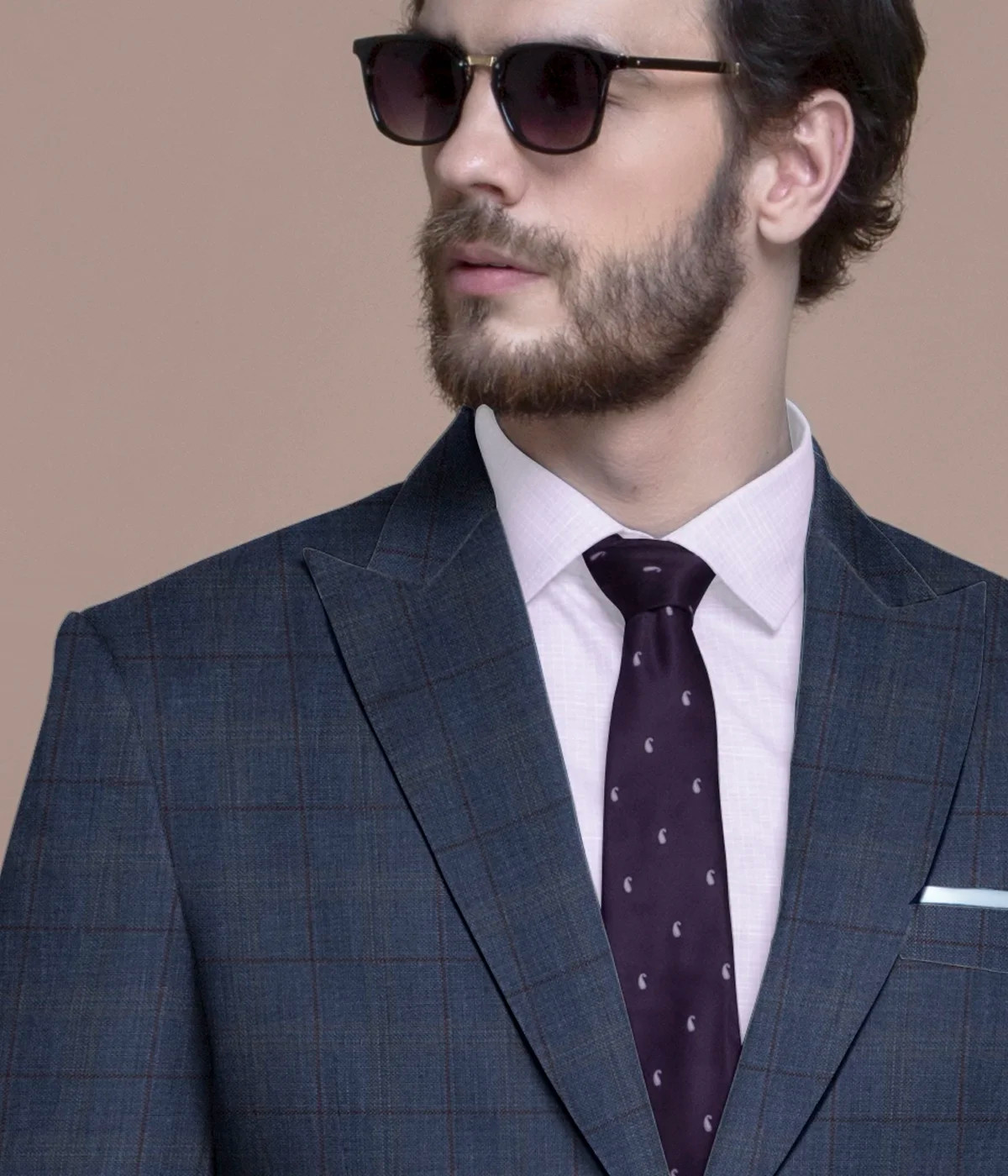 Detroit Blue Checks Vegan Suit-1