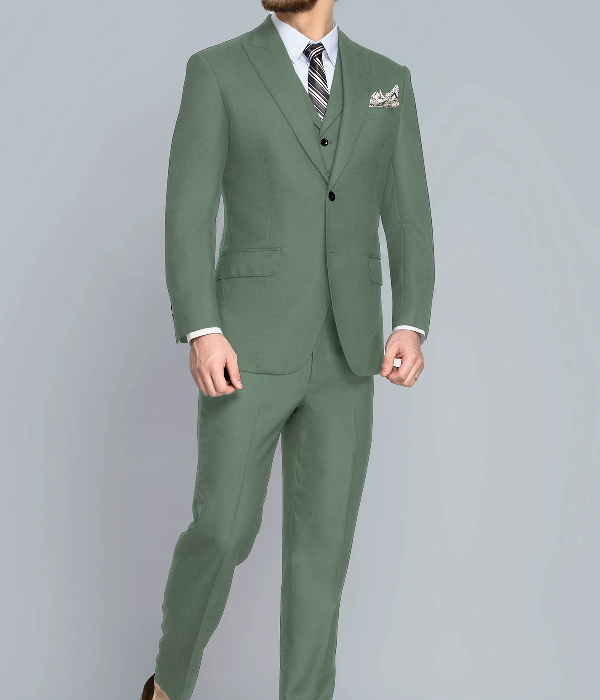 Sage Green Wool Suit- view-2