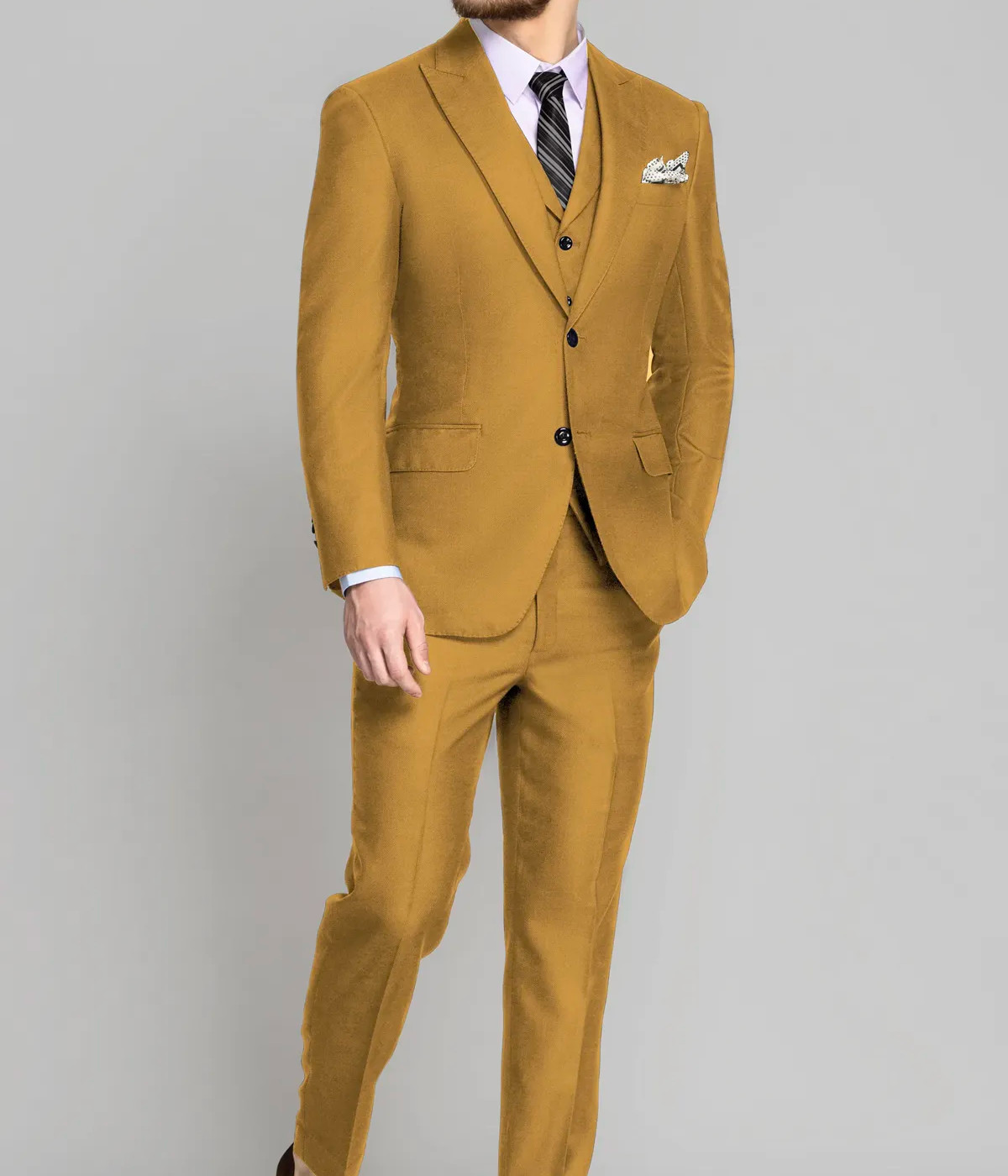 Amarillo Mustard Wool Suit- view-2