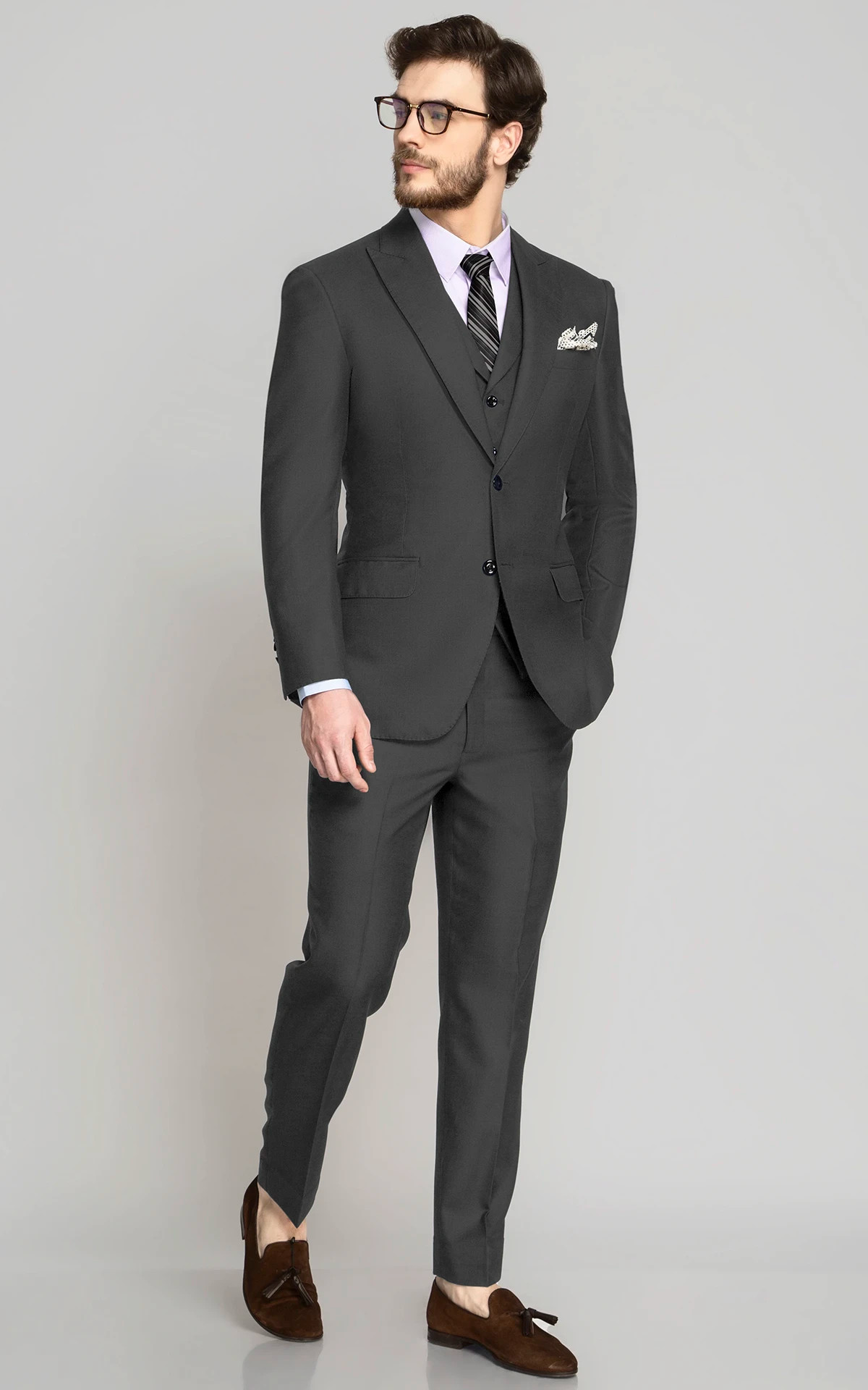 Charcoal Grey Stretch Wool Suit Multi.webp