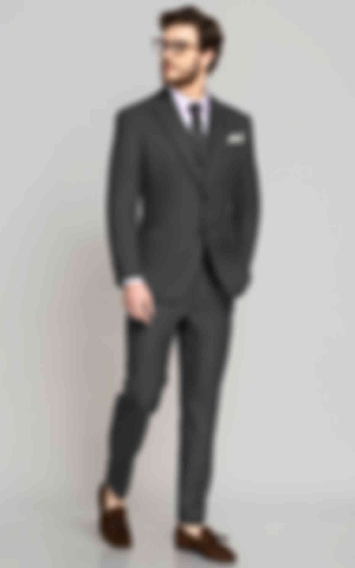 Charcoal Grey Stretch Wool Suit