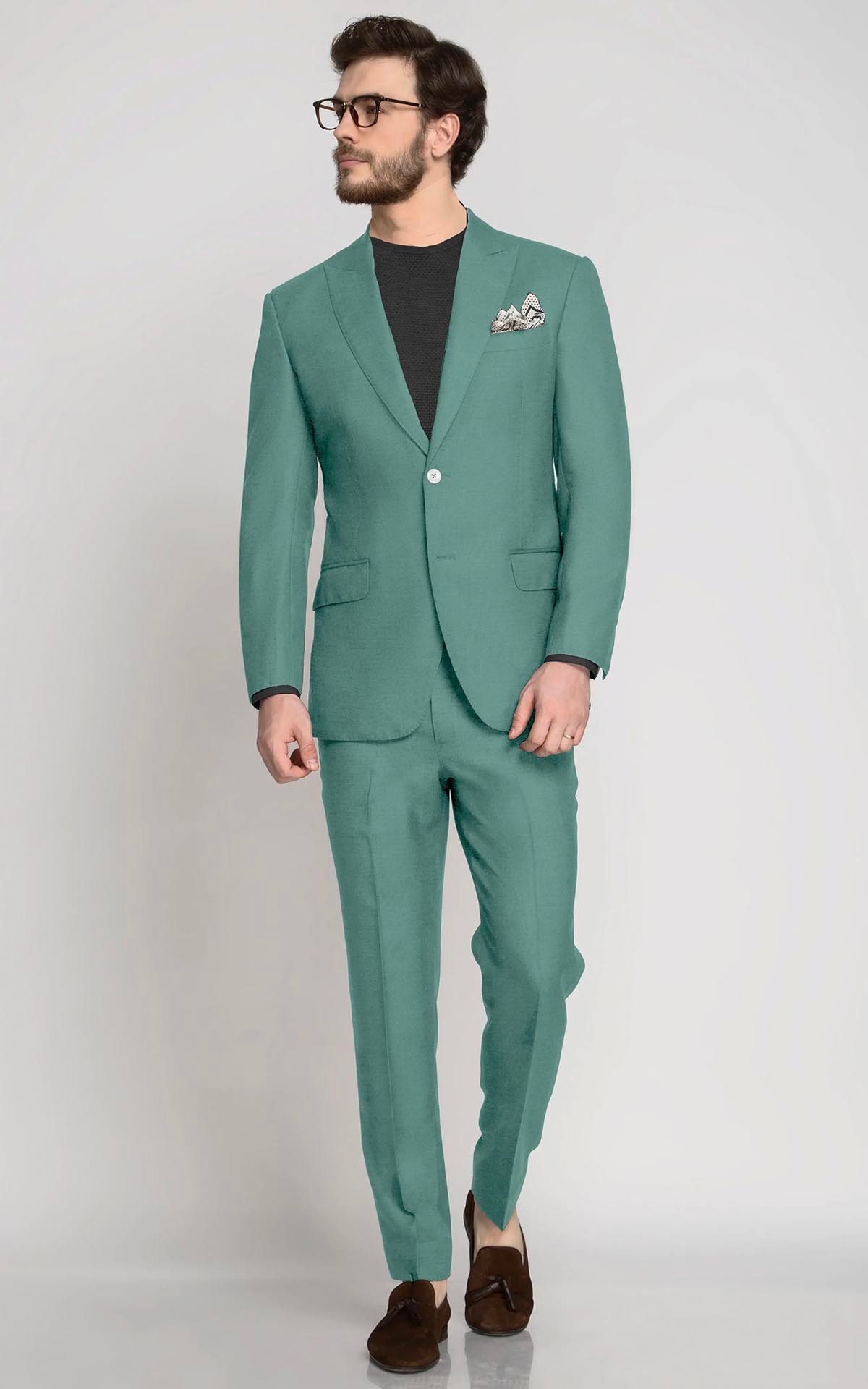 Sage Mint Green Wool Suit