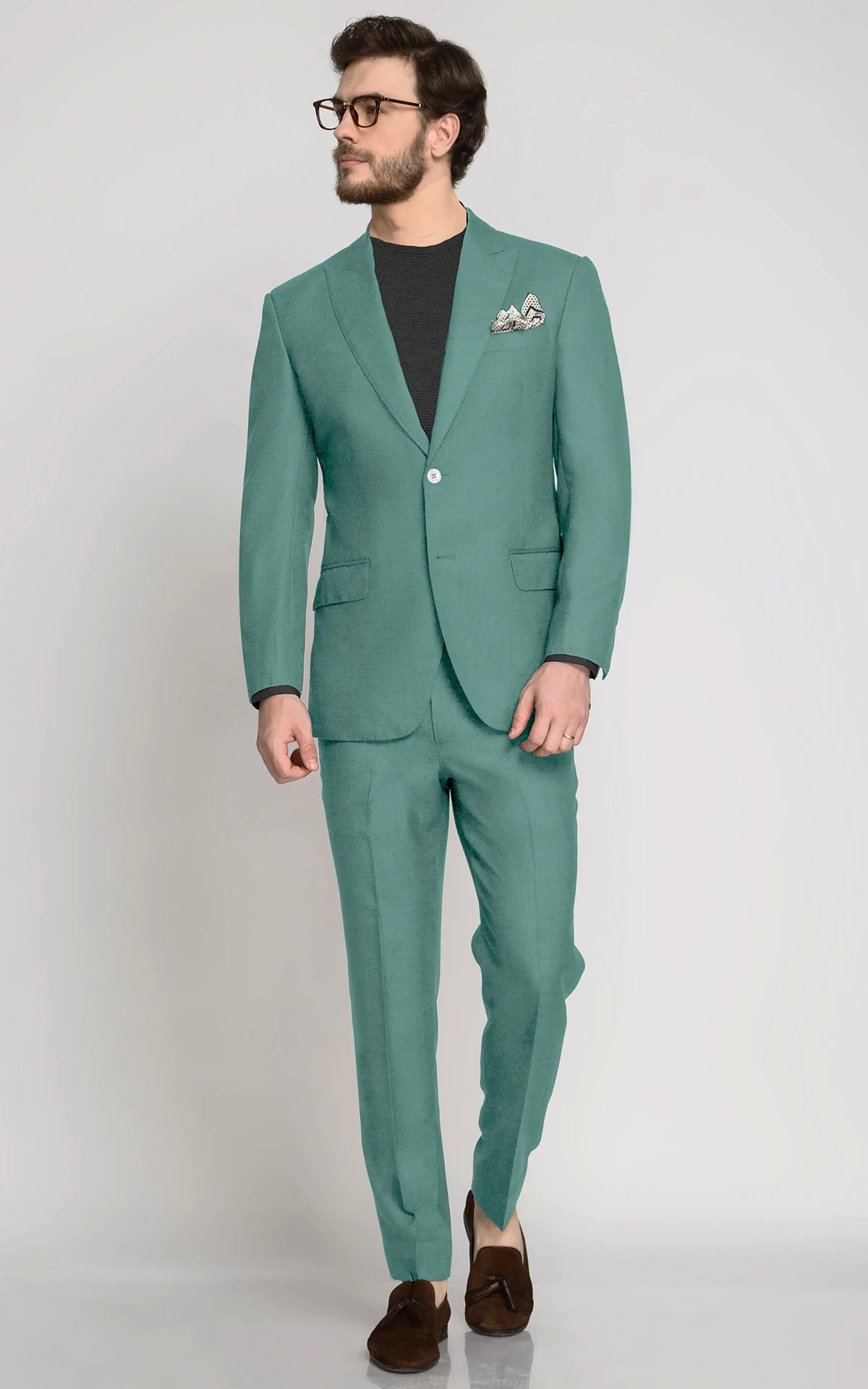 Sage Mint Green Wool Suit - Hangrr