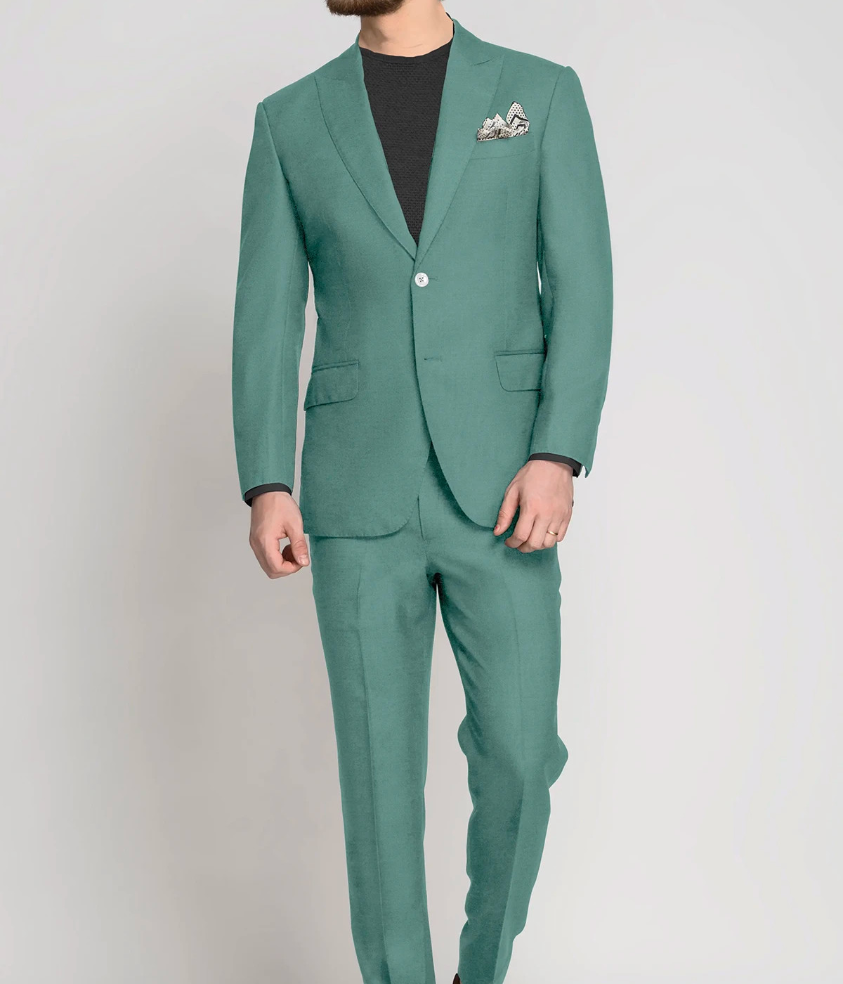 Sage Mint Green Wool Suit- view-2