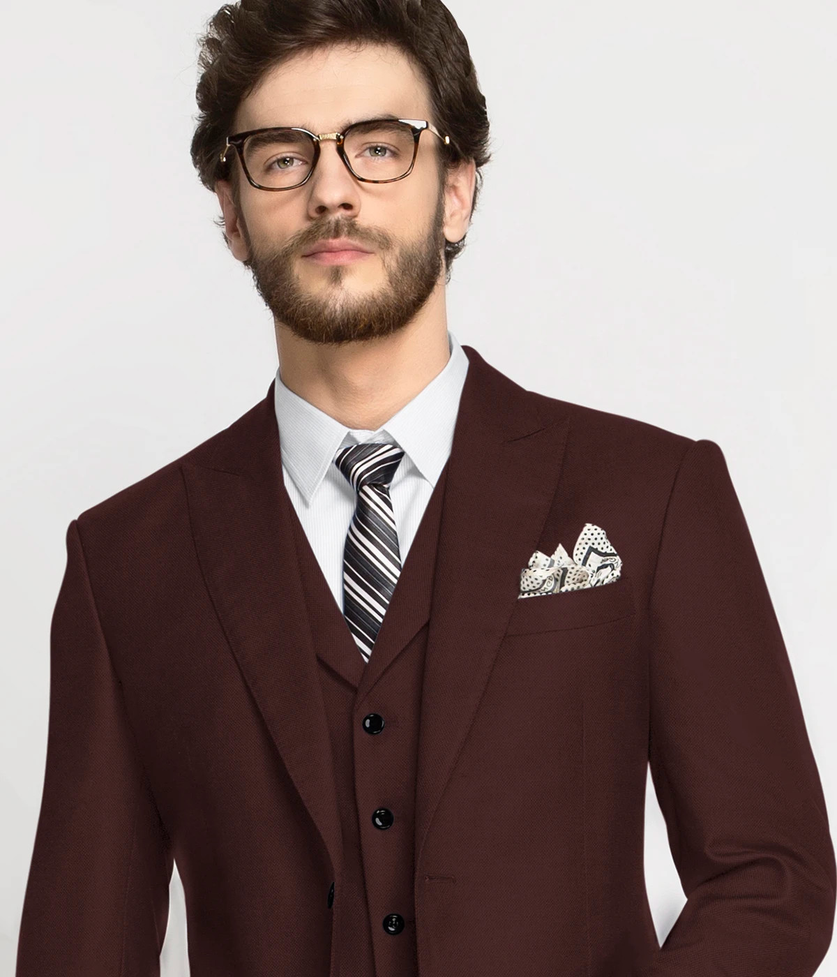 Barcelona Burgundy Wool Suit-1