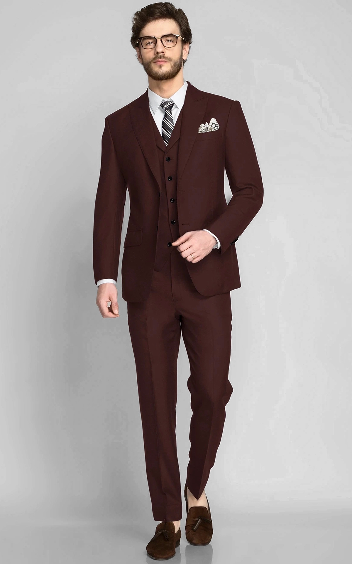 Barcelona Burgundy Wool Suit
