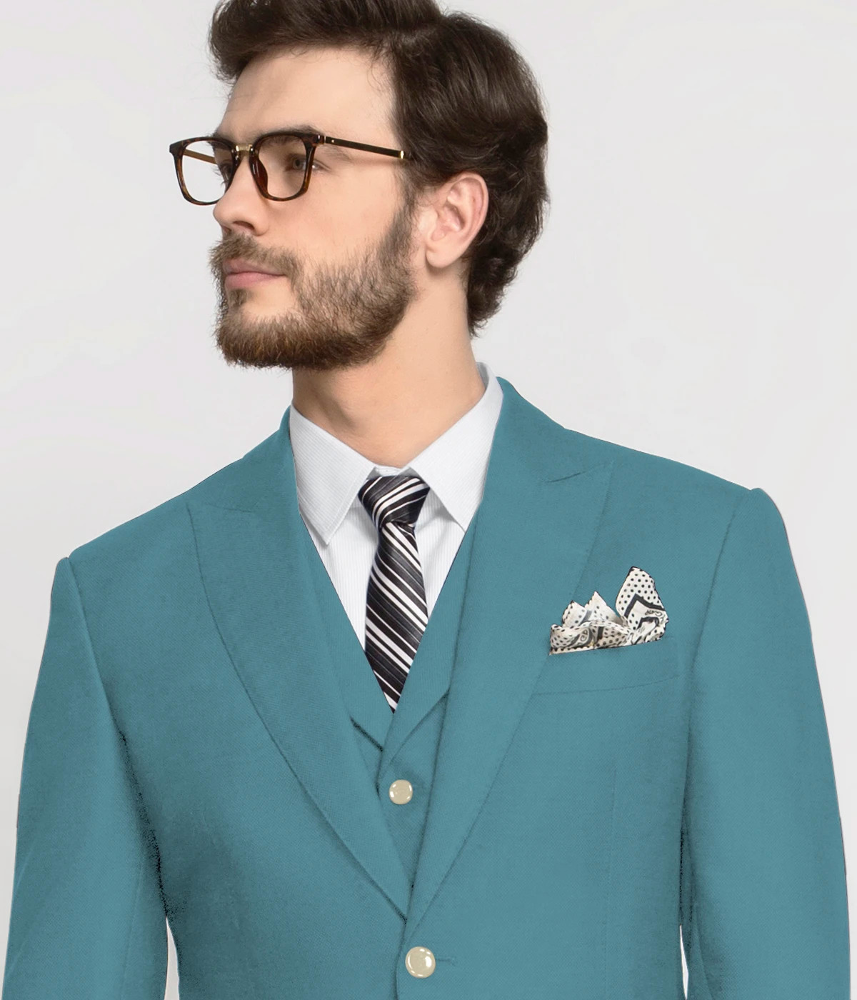 Perth Teal Blue Wool Suit-1