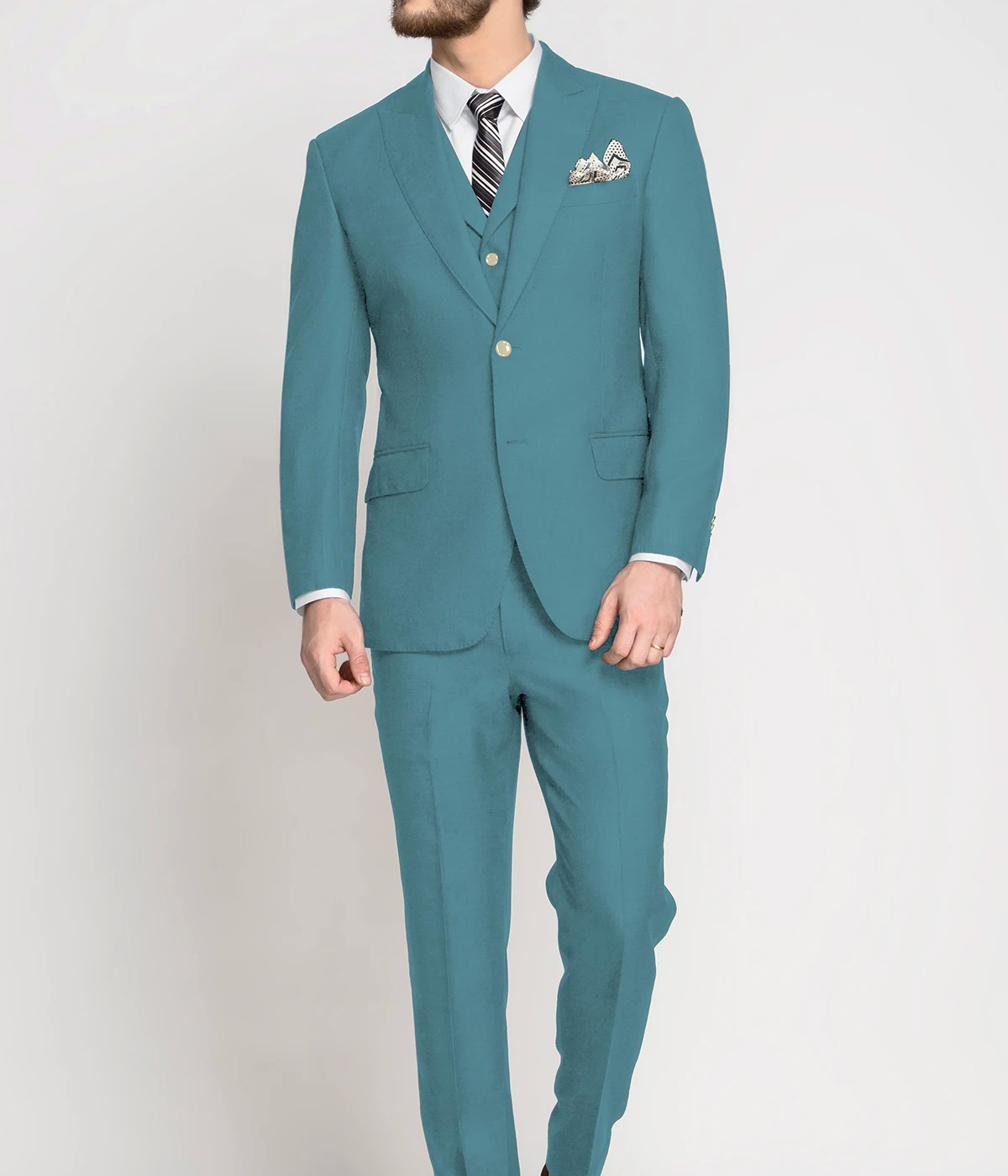Perth Teal Blue Wool Suit- view-2