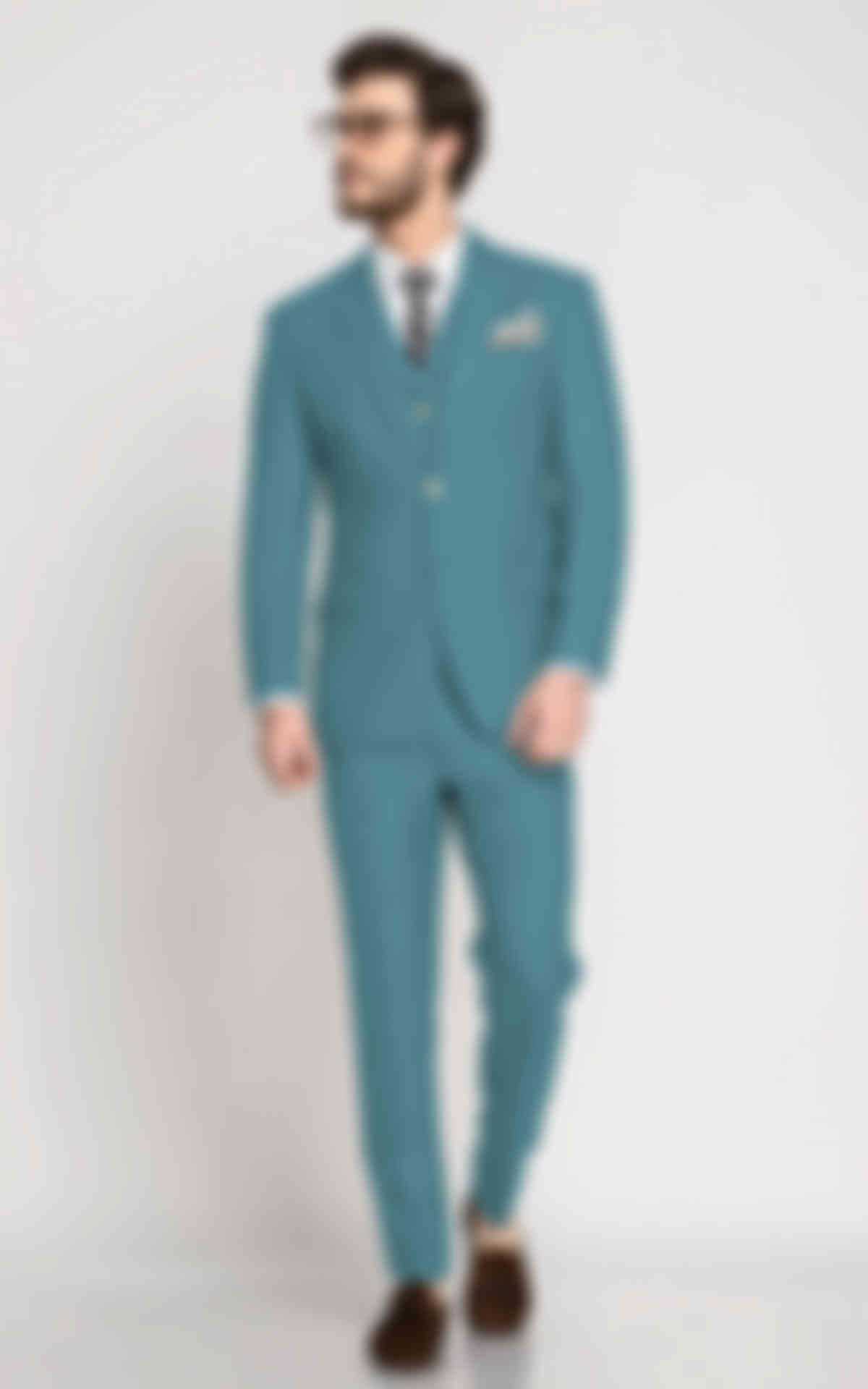 Perth Teal Blue Wool Suit