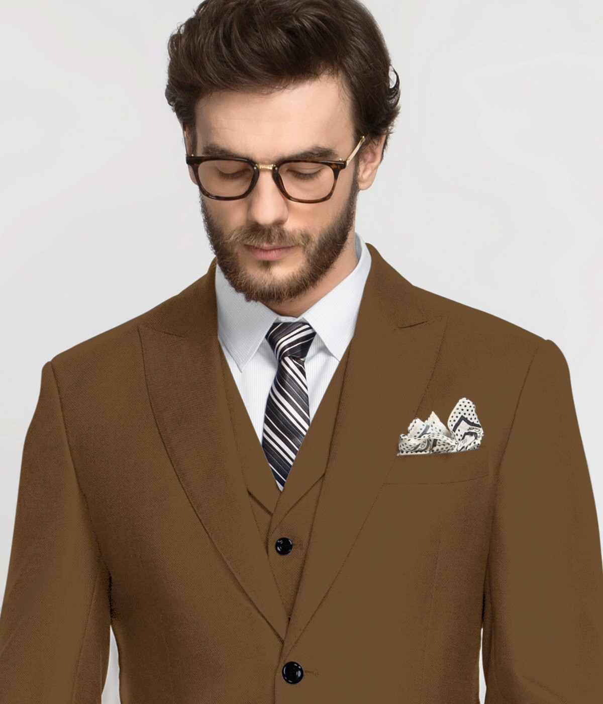 Earthy Country Brown Wool Suit-1