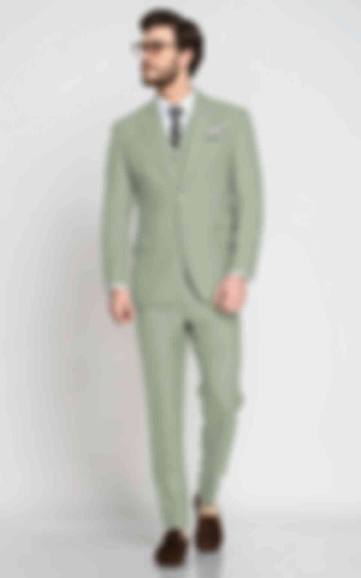 Dusty Sage Green Wool Suit