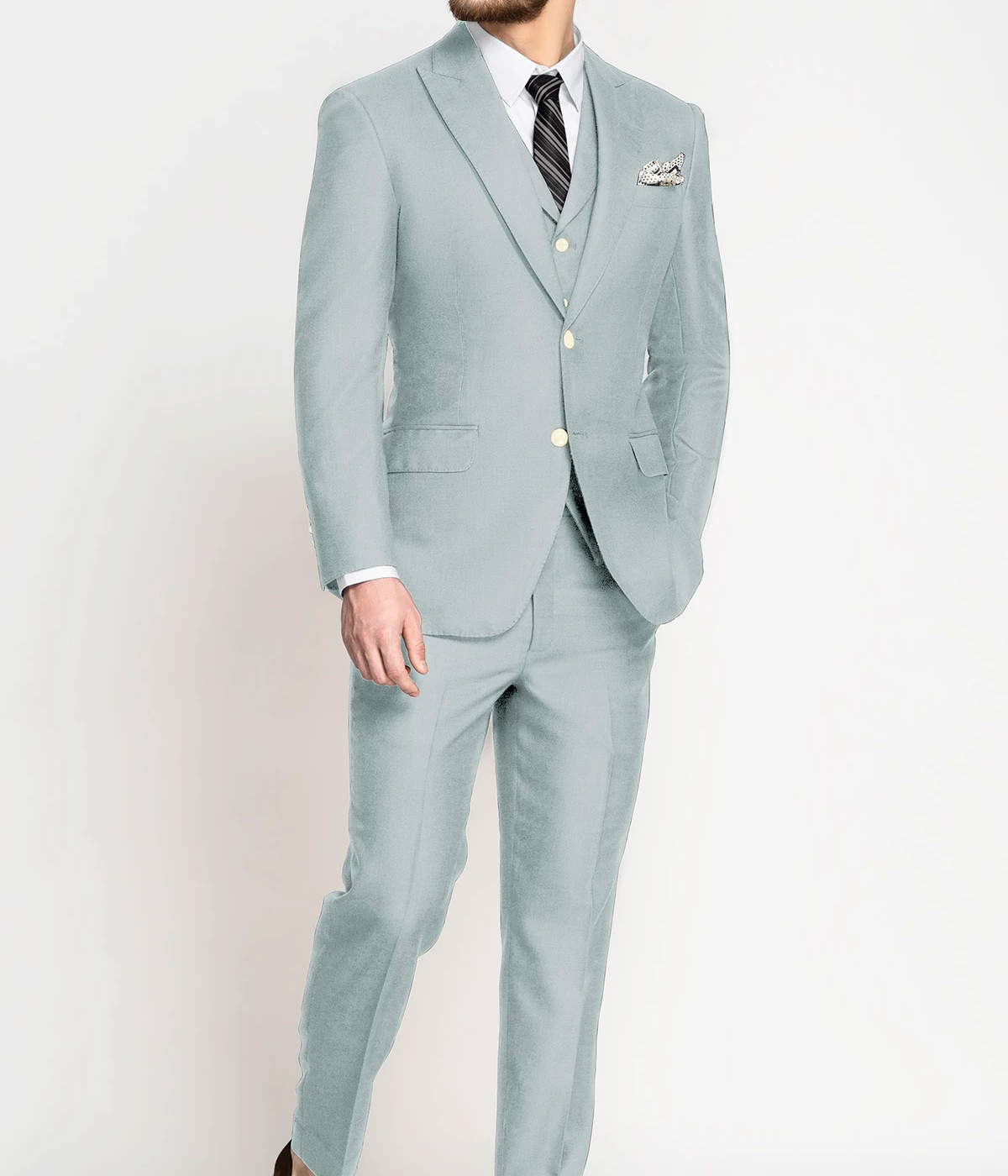Florence Sky Blue Wool Suit- view-2