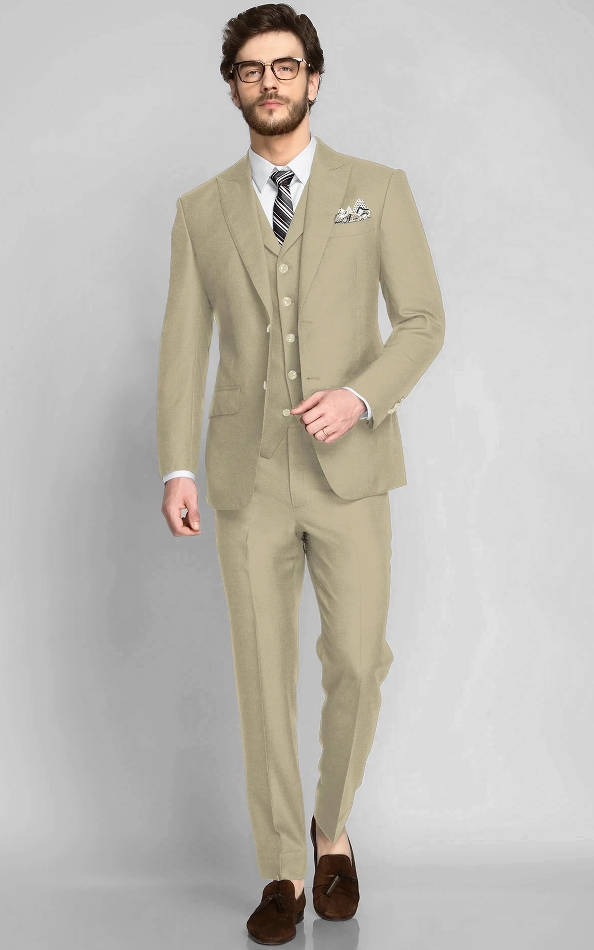 California Khaki Wool Suit
