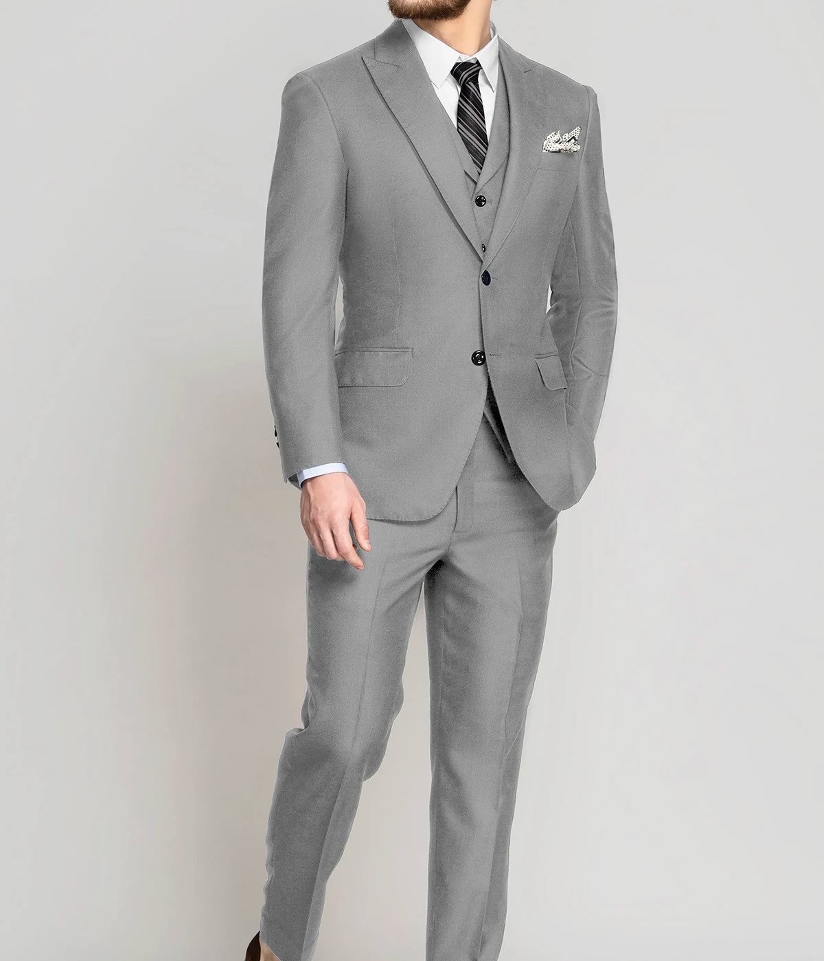 Slate Gray Stretch Wool Suit- view-2
