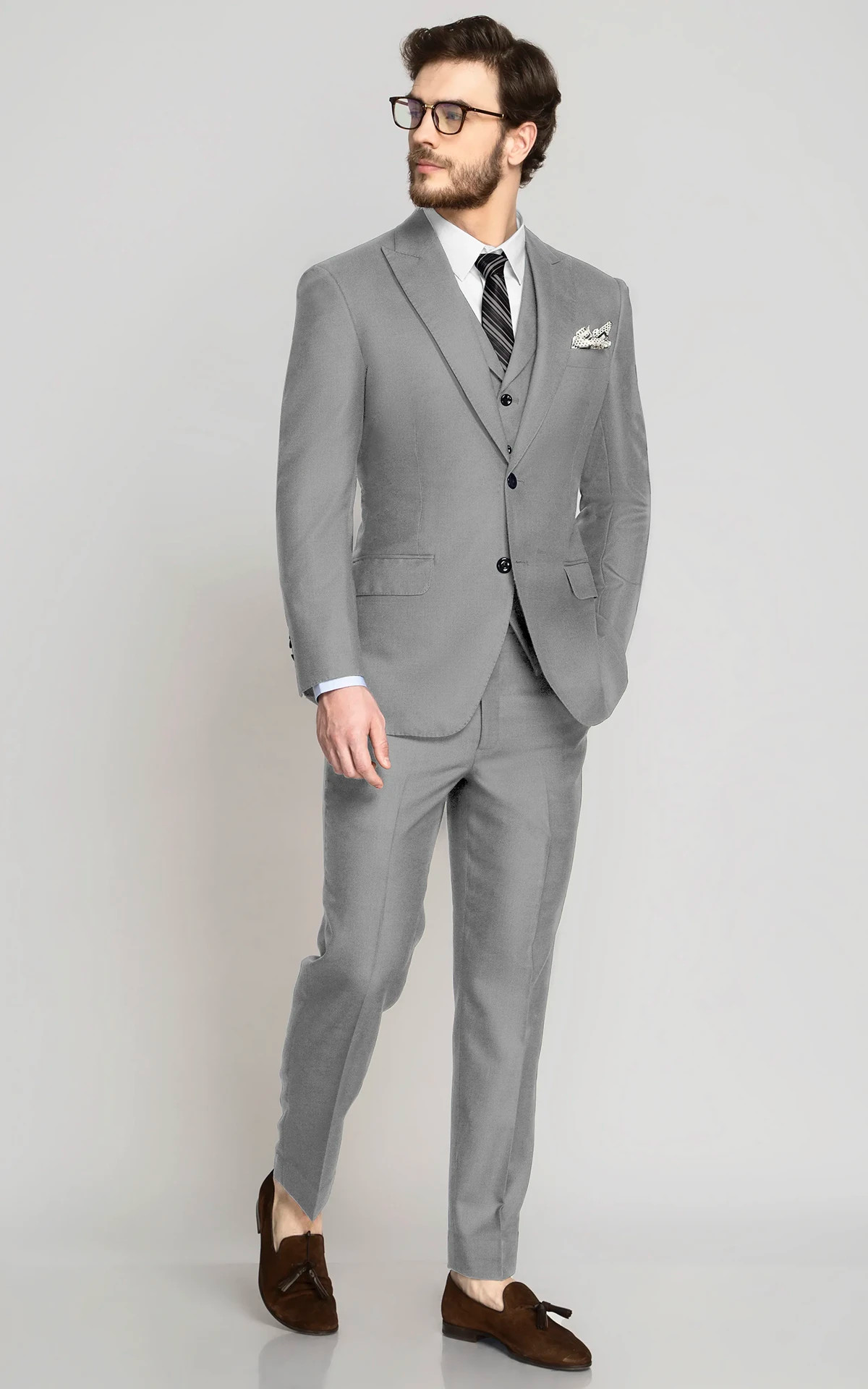Slate Gray Stretch Wool Suit