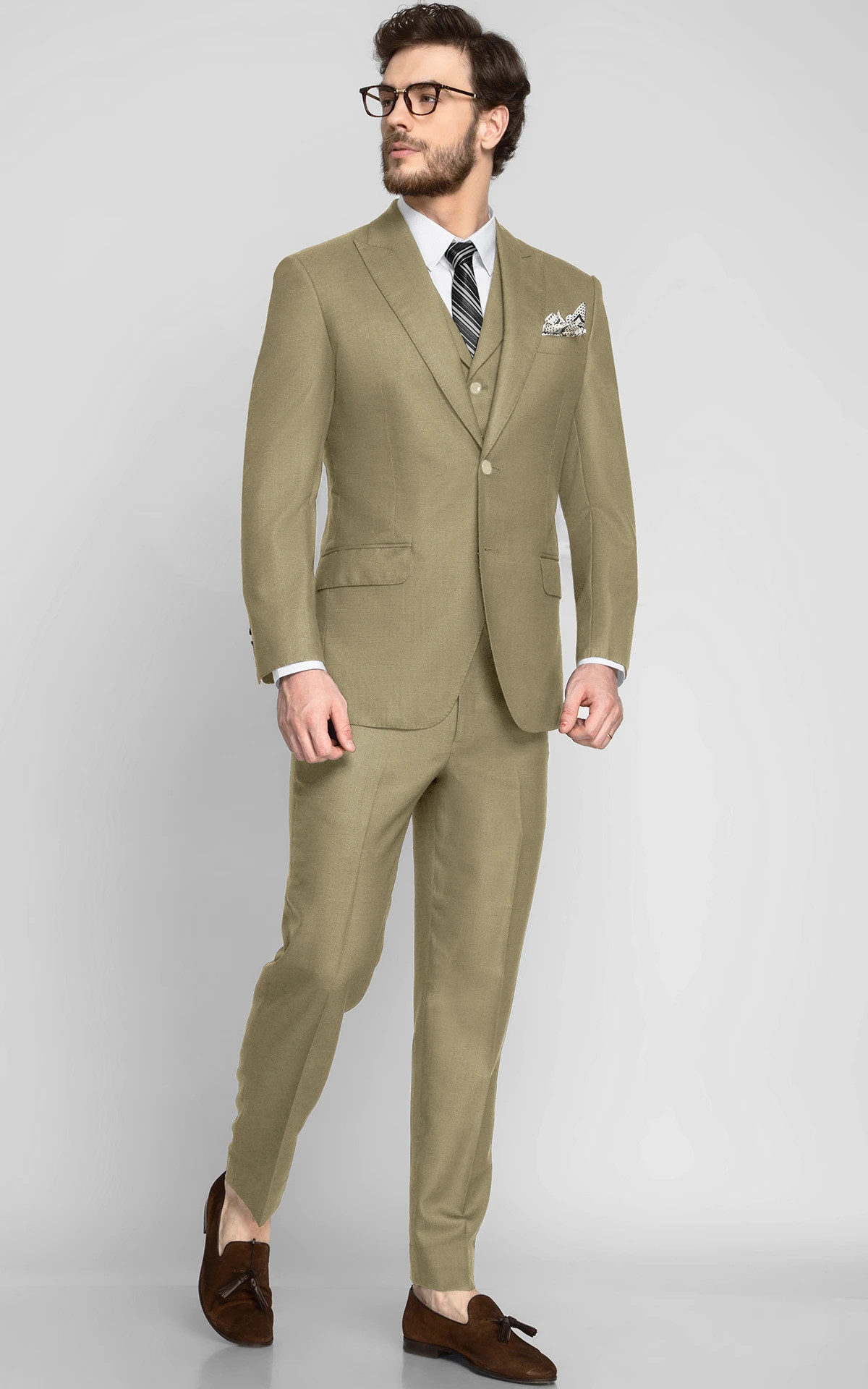 CHARCOAL SUPER 120'S WOOL TWILL CLASSIC SUIT AND TIE | Thom