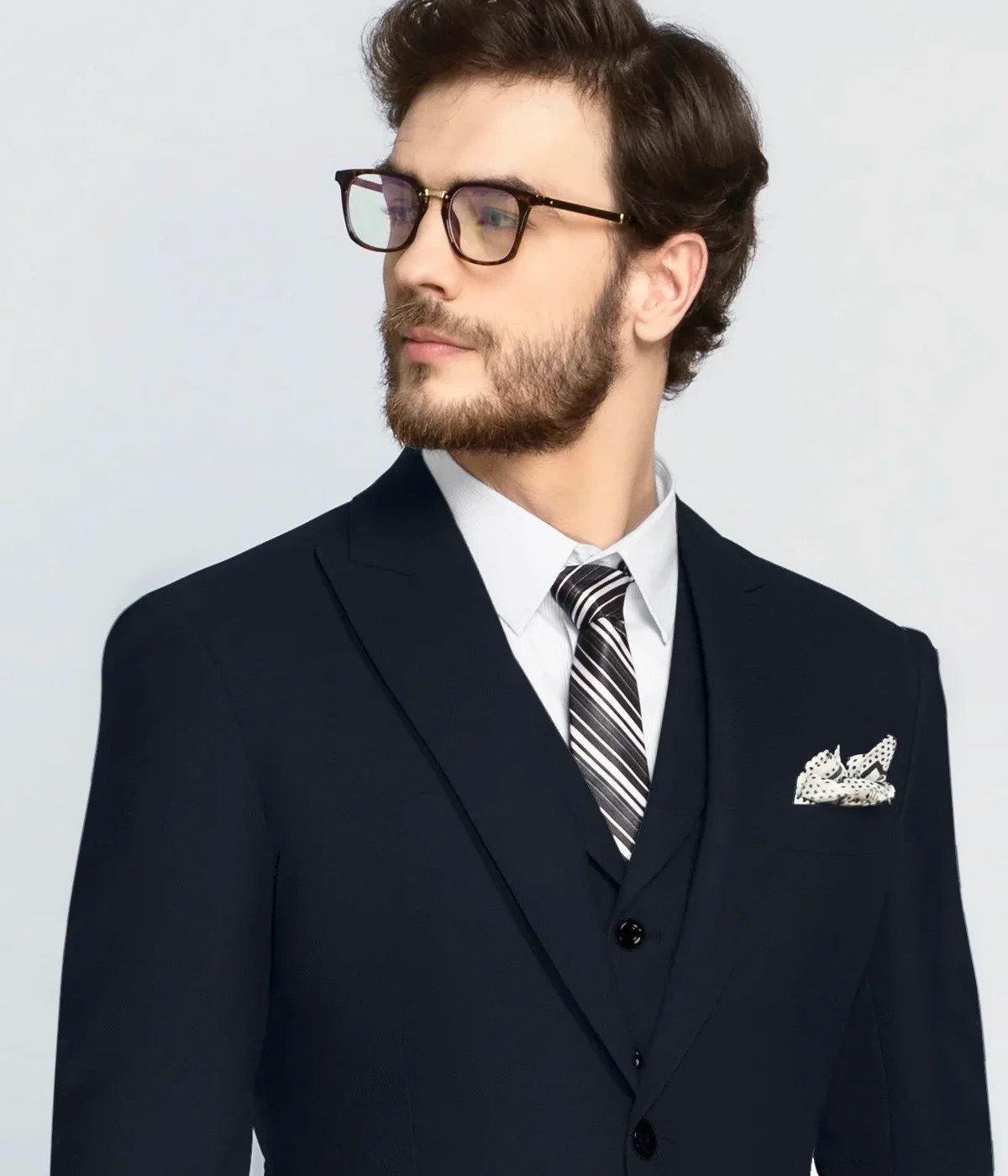 Bluish Black Wool Suit-1