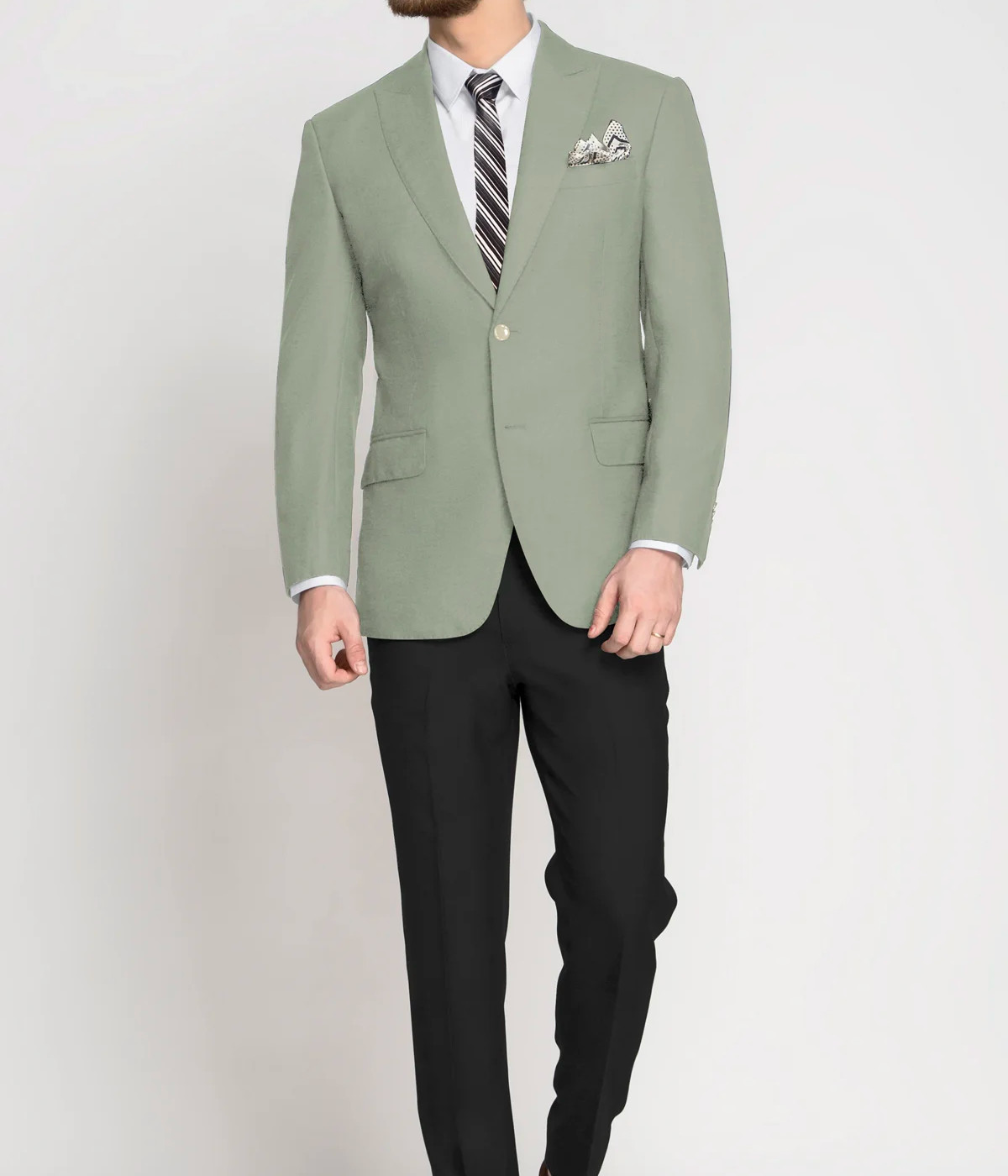 Dusty Sage Stretch Wool Blazer- view-2