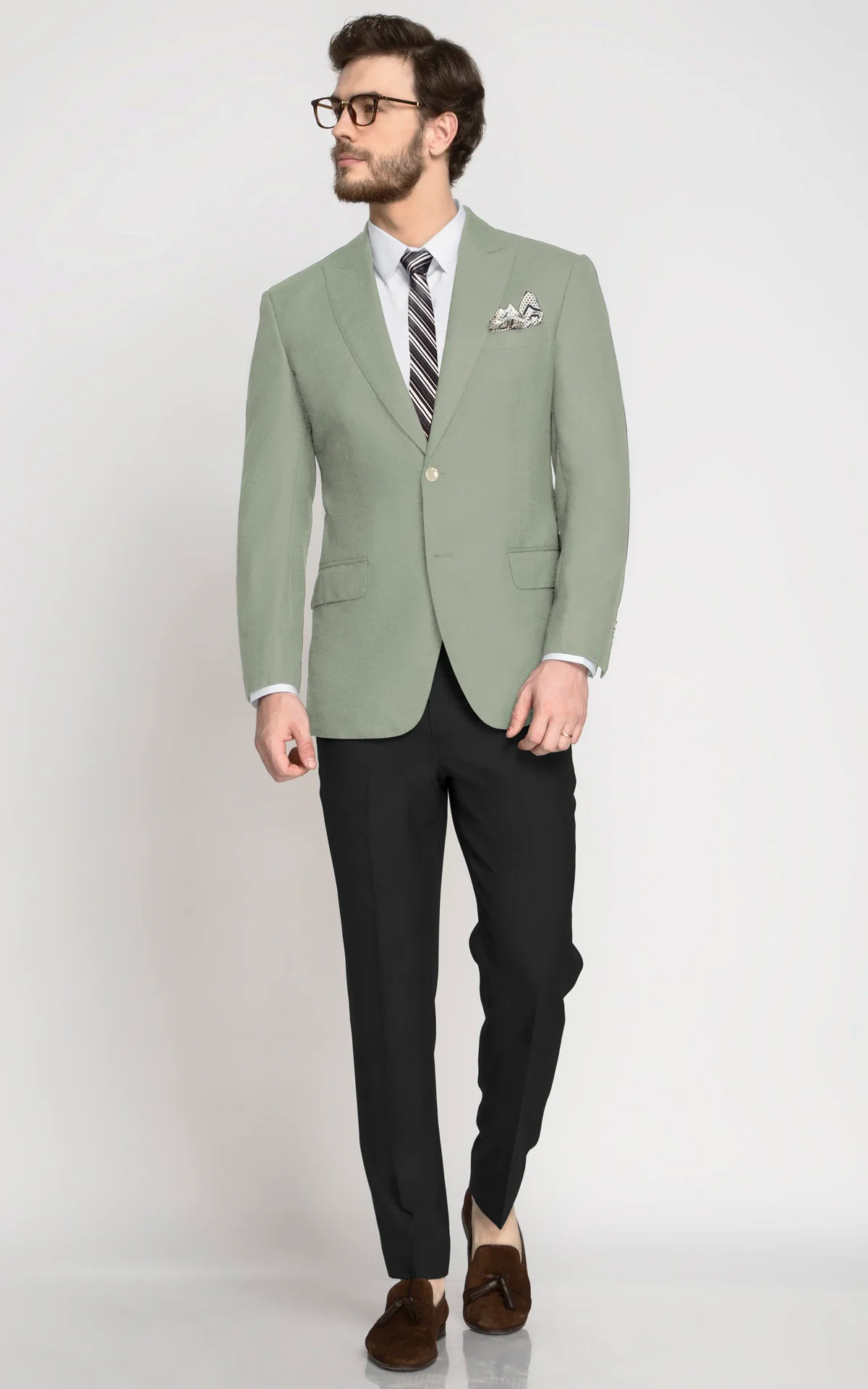 Dusty Sage Stretch Wool Blazer