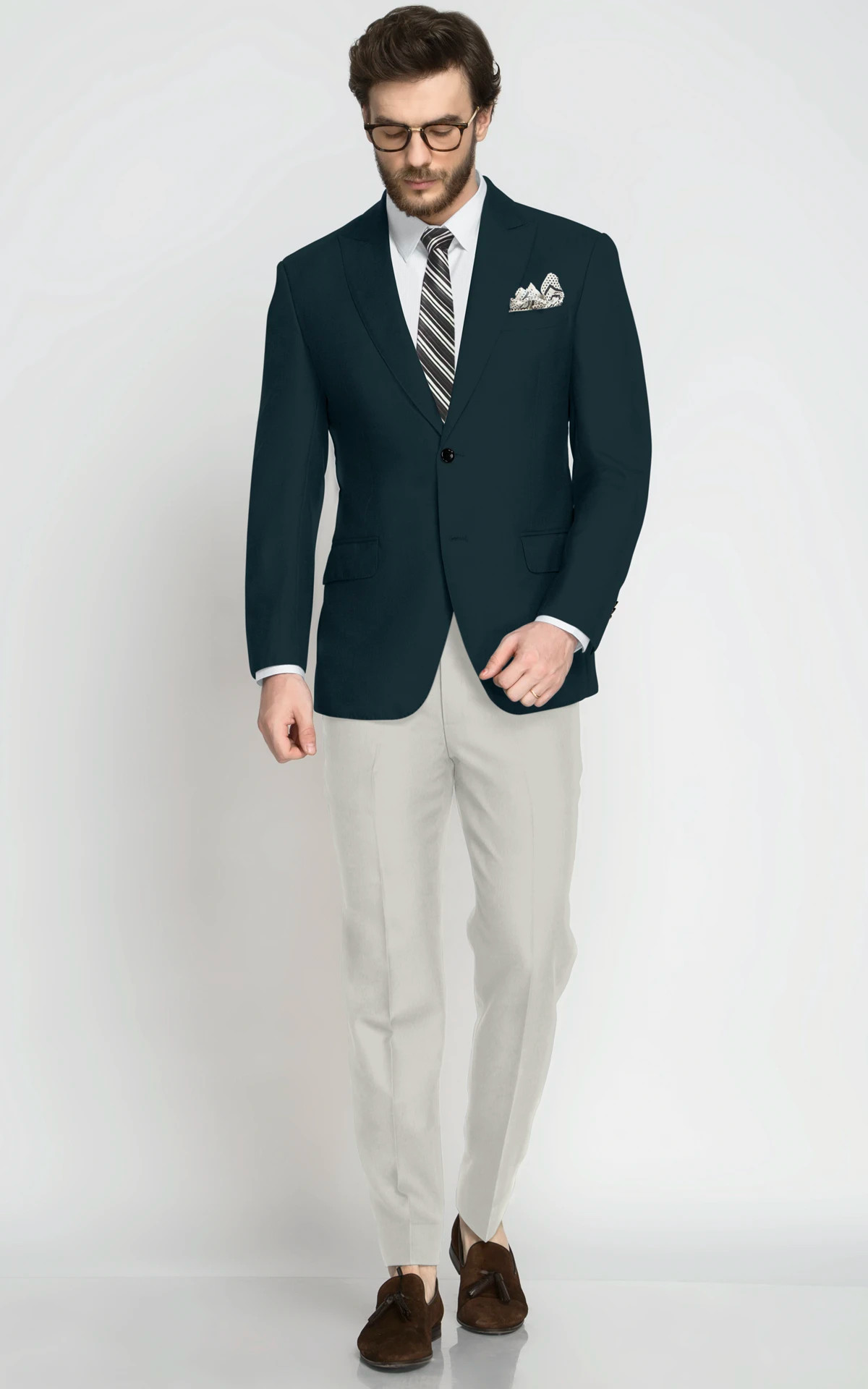 Teal Green Wool Blazer