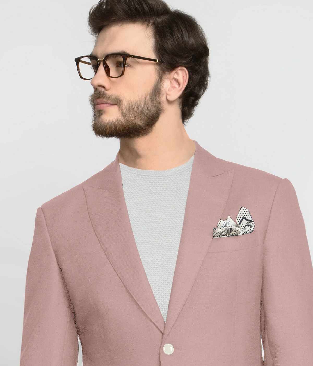 Pastel Pink Stretch Wool Blazer - Hangrr
