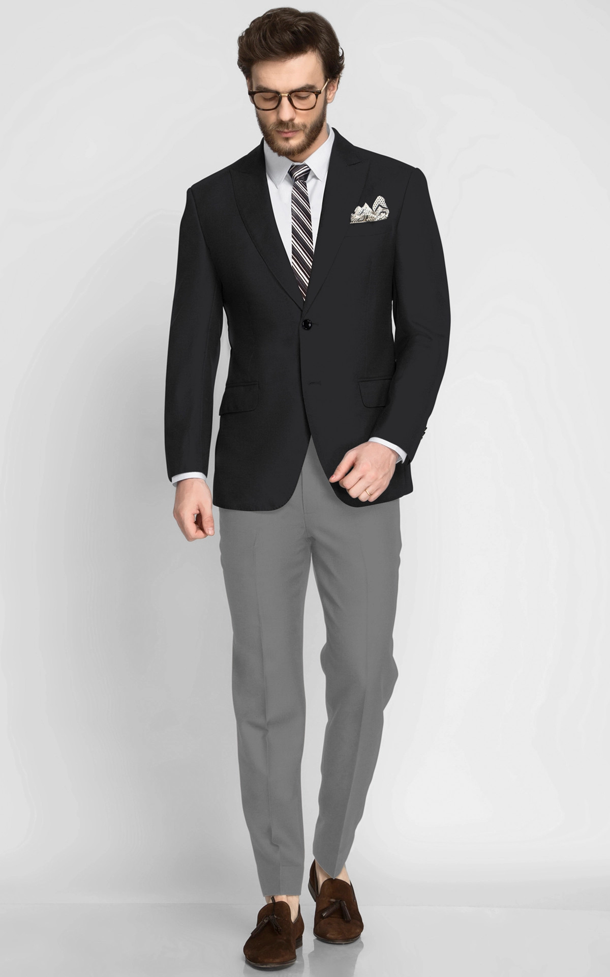 Deep Black Wool Blazer