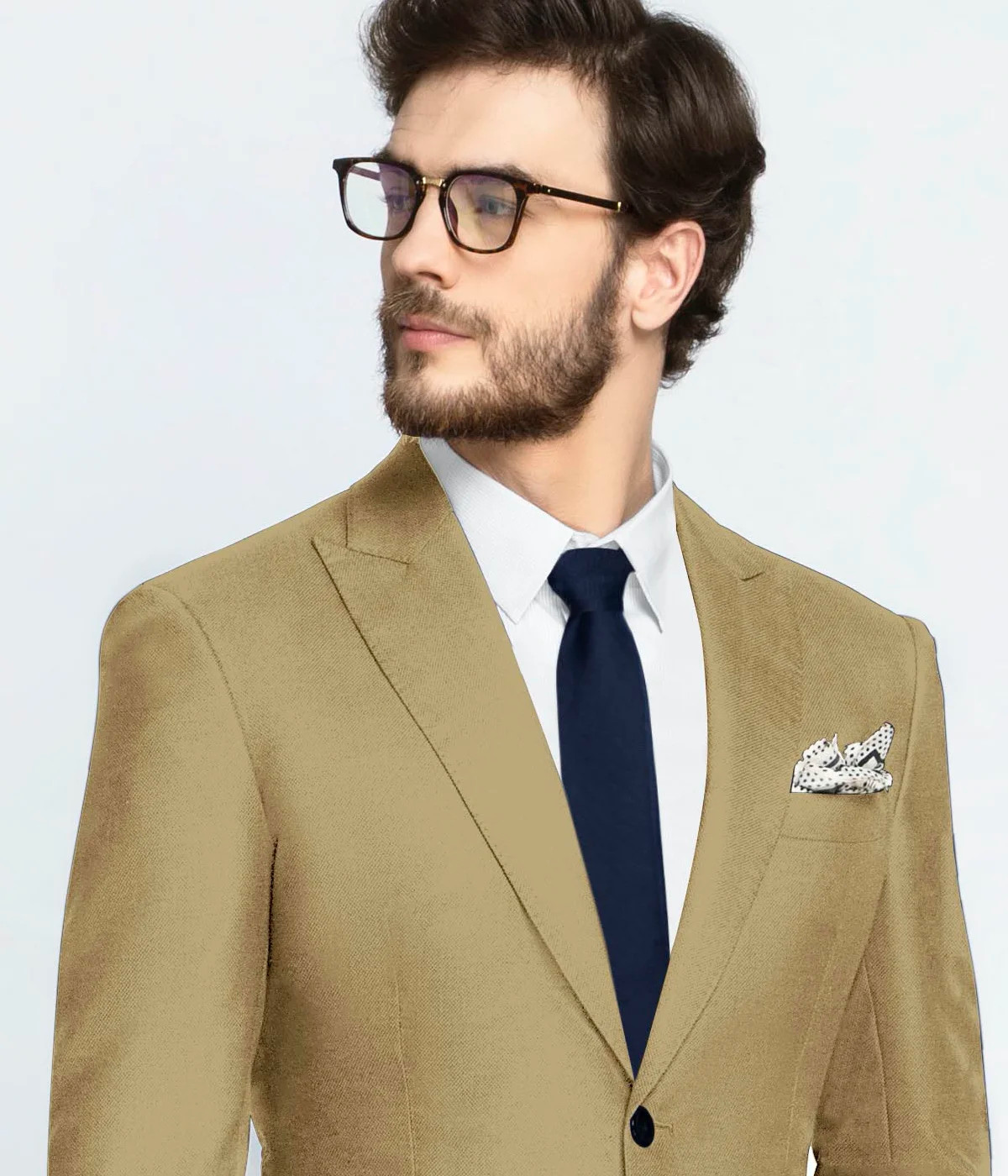 Golden Khaki Wool Blazer-1