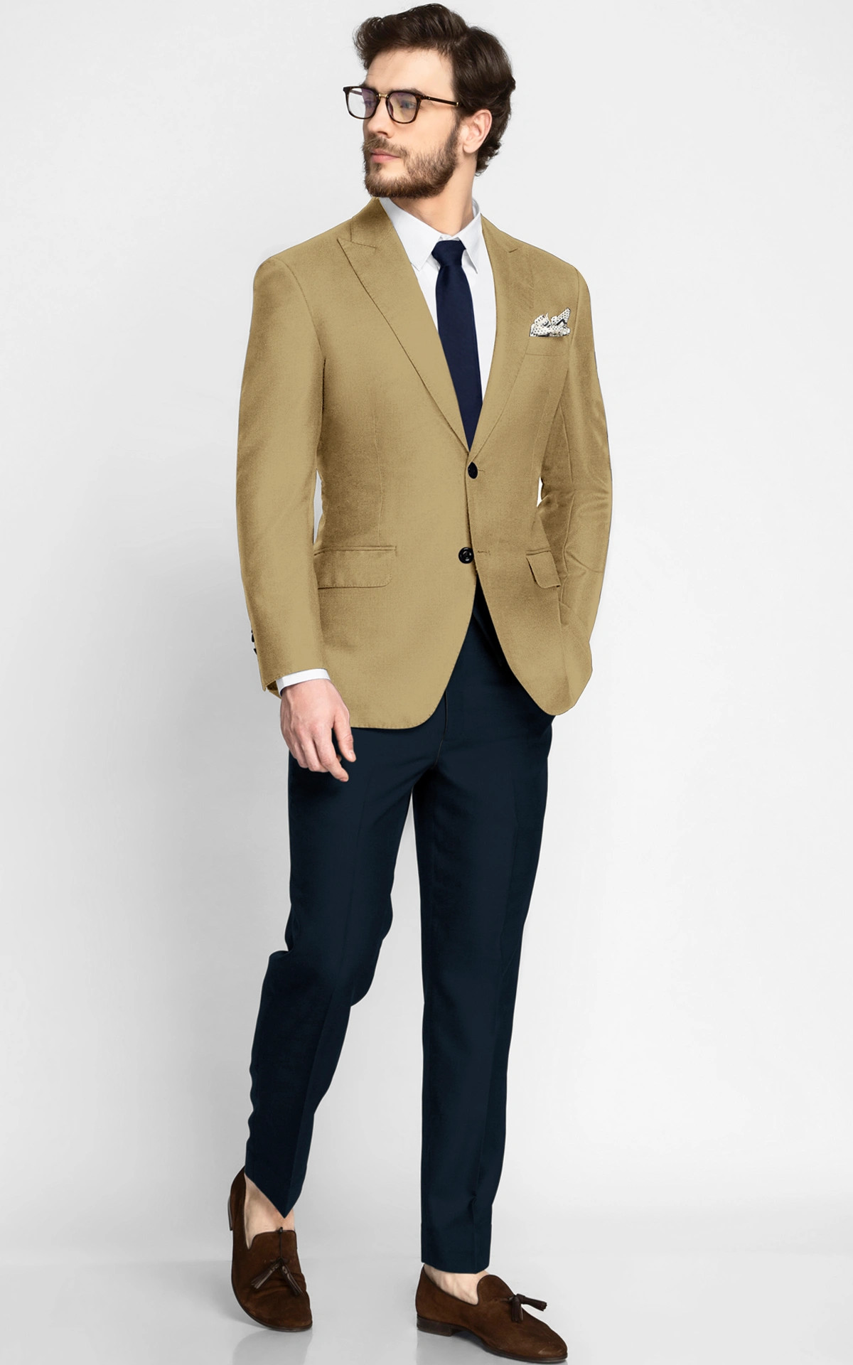 Golden Khaki Wool Blazer