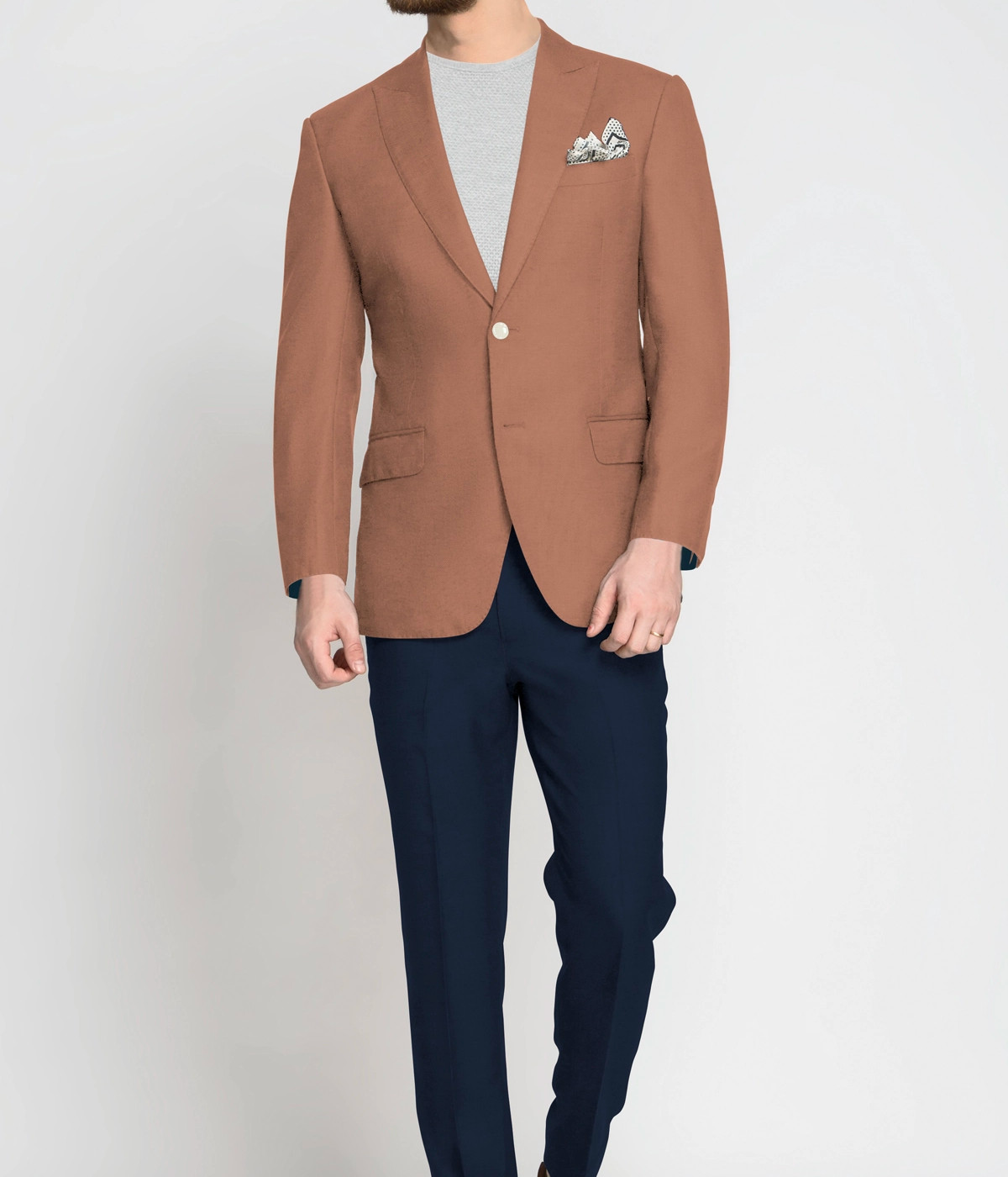 Muted Coral Wool Blazer- view-2