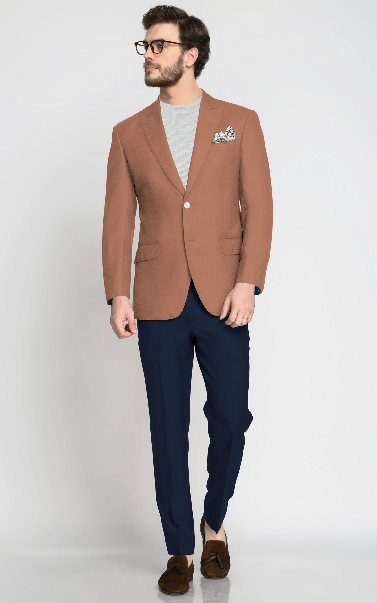 Muted Coral Wool Blazer