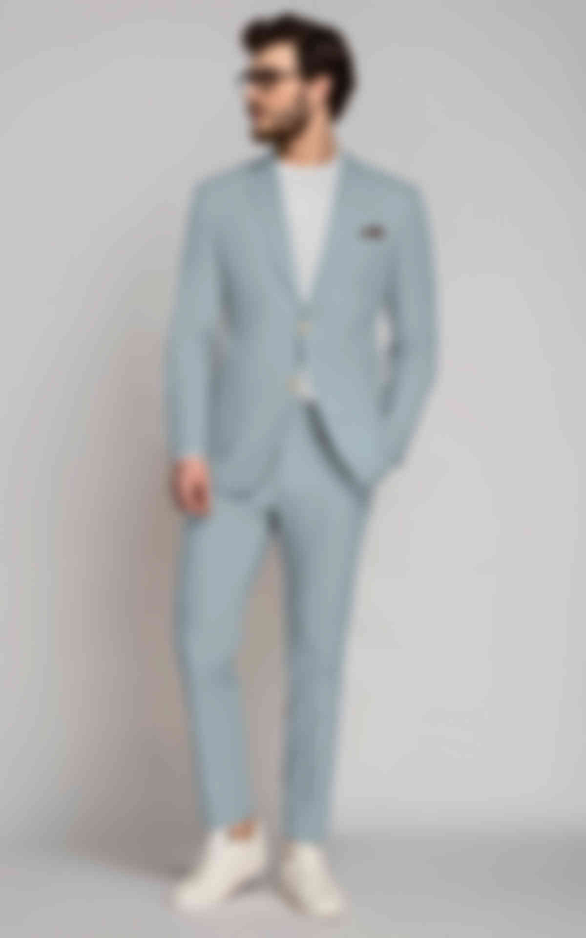 Bluish Grey Cotton Suit