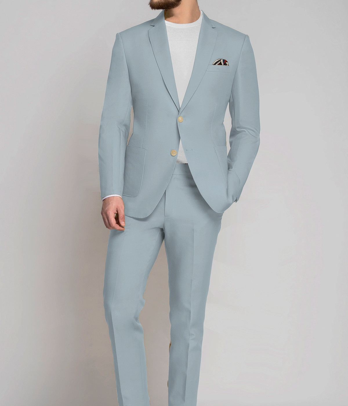 Bluish Grey Cotton Suit- view-2