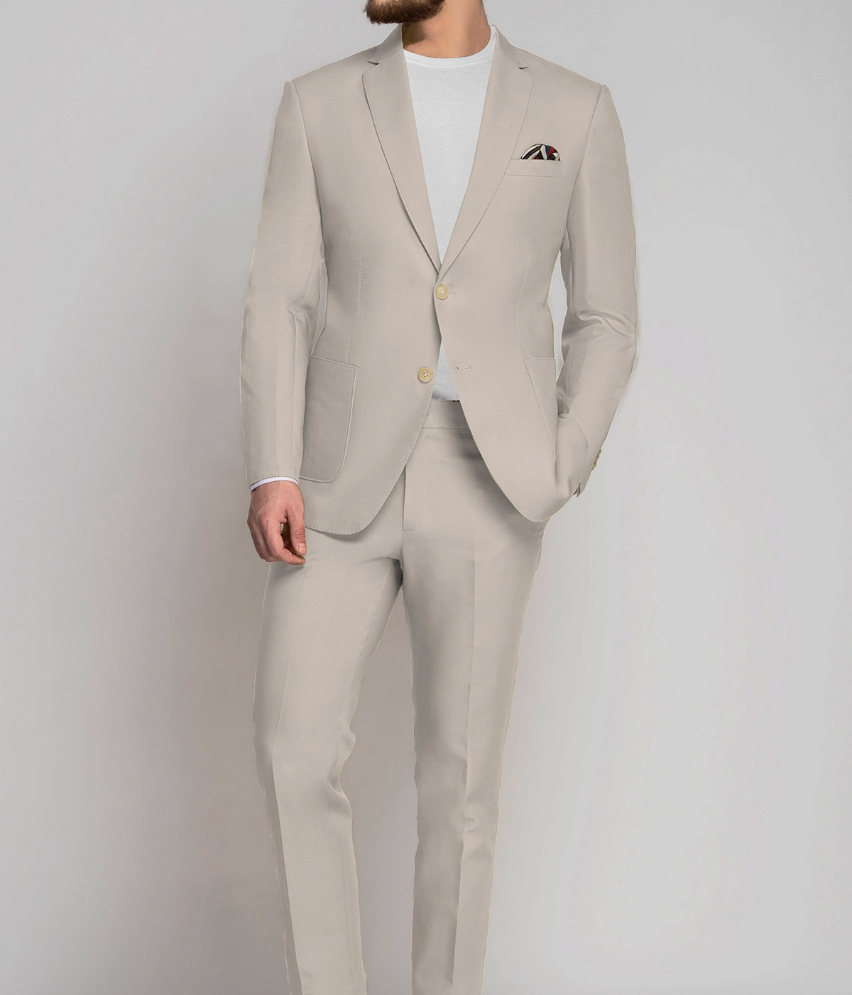 Muted Beige Cotton Suit- view-2