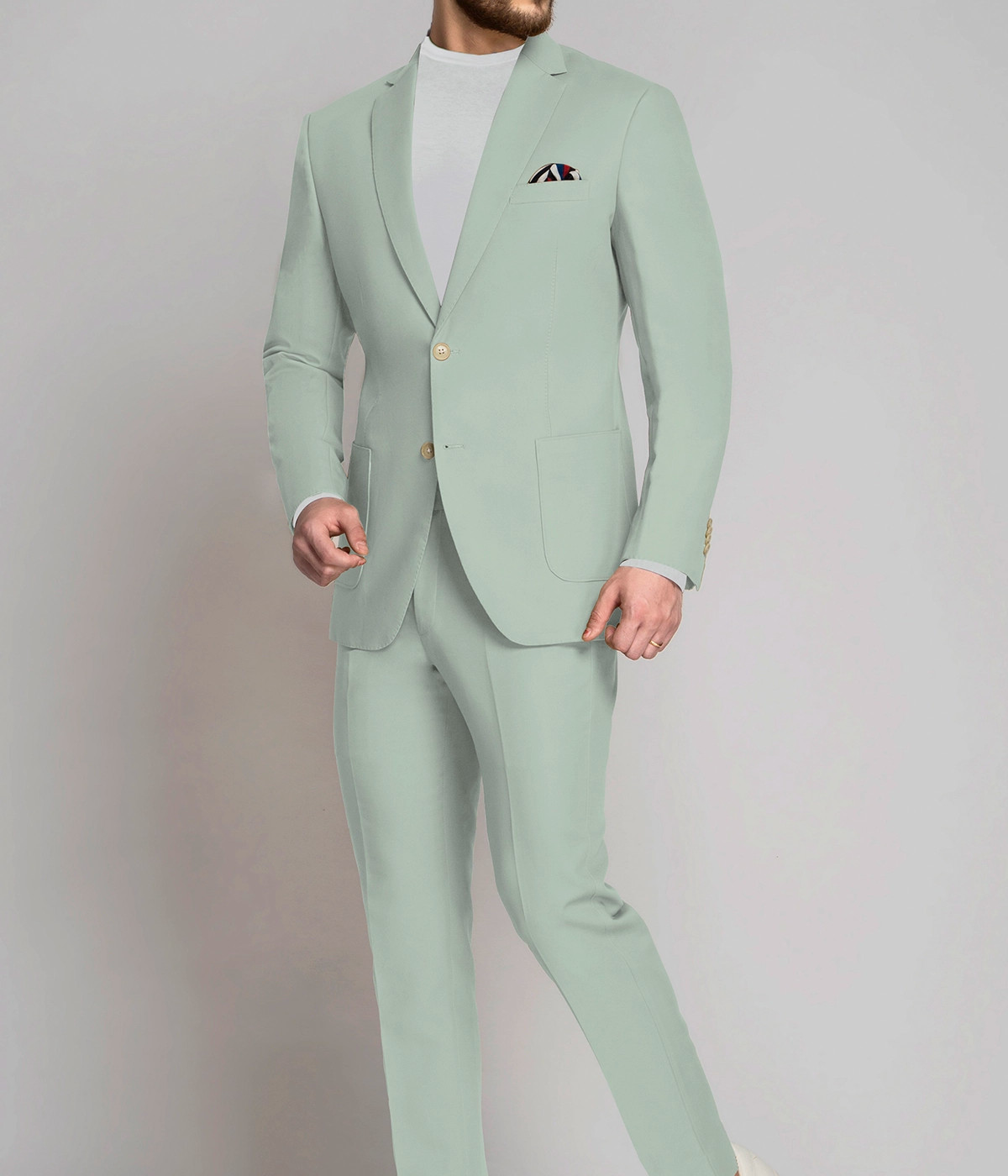 Pastel Mint Cotton Suit- view-2