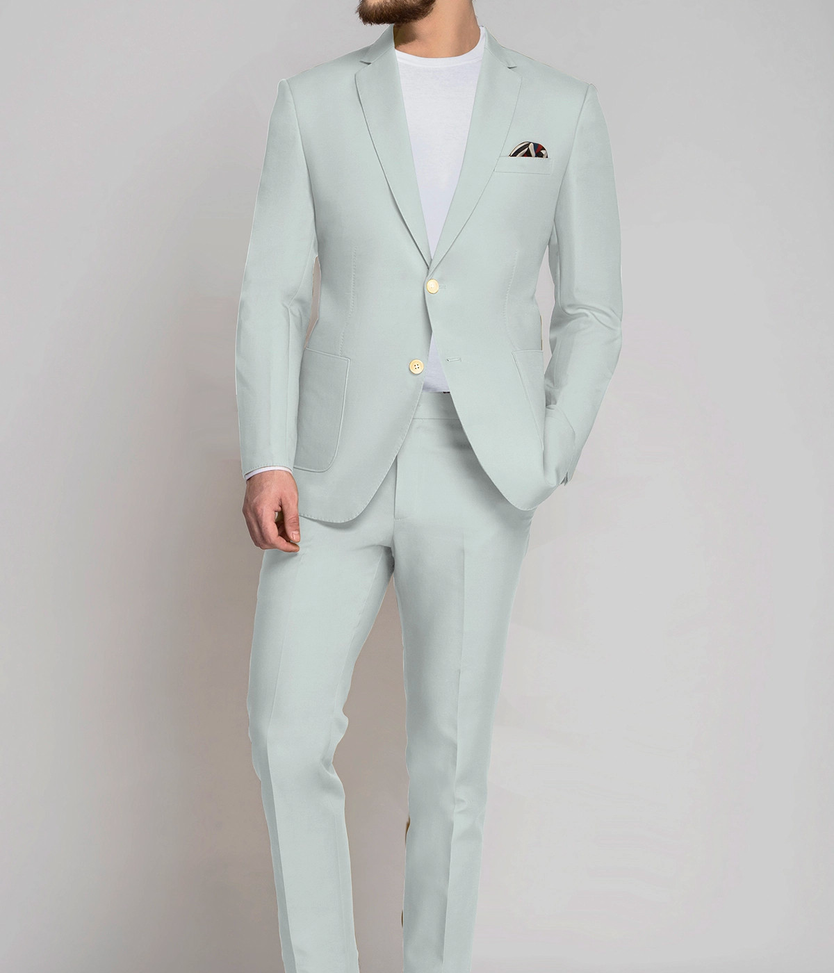 Light Mint Cotton Suit- view-2