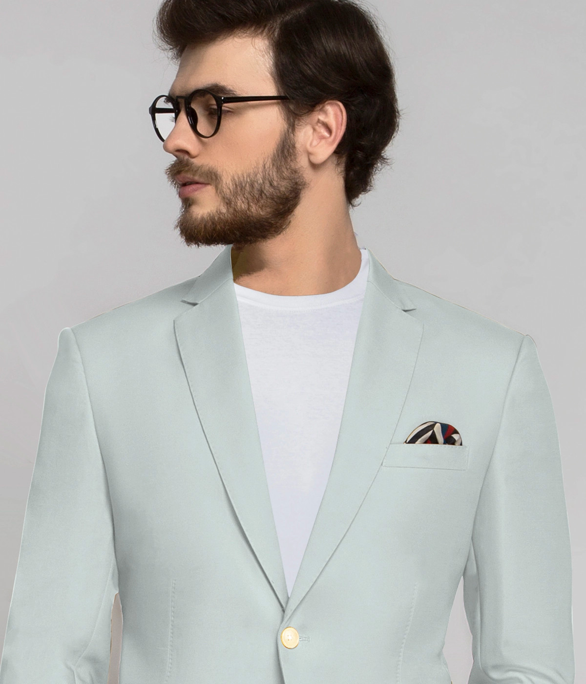 Light Mint Cotton Blazer-1