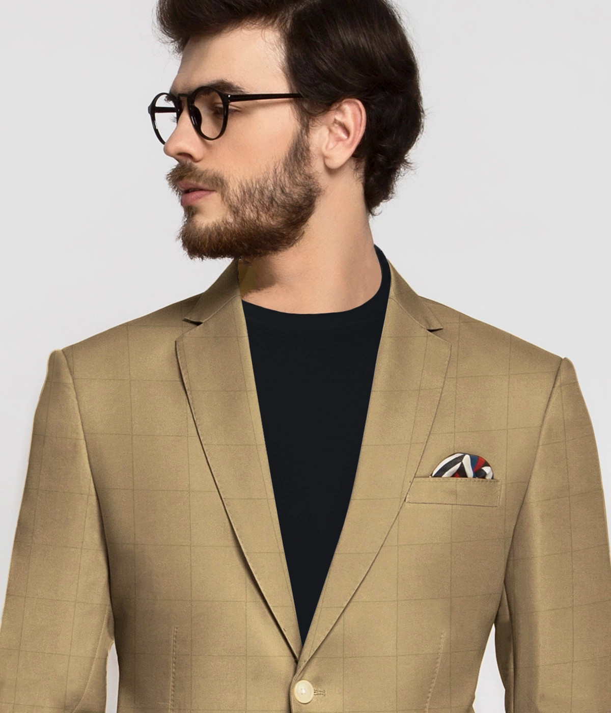 Yuma Sand Windowpane Vegan Blazer-1